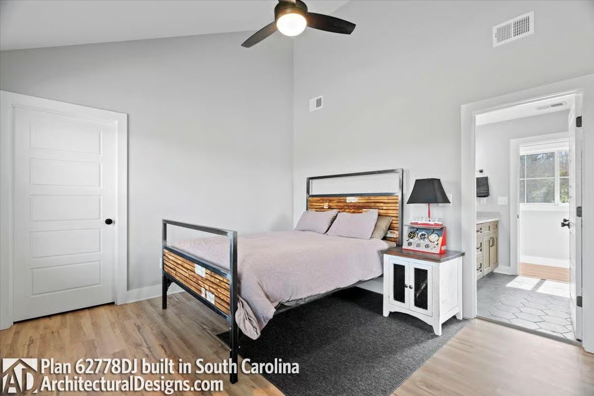 Industrial Bed Frame, Reclaimed Wood Headboard, One Very Livable Bedroom