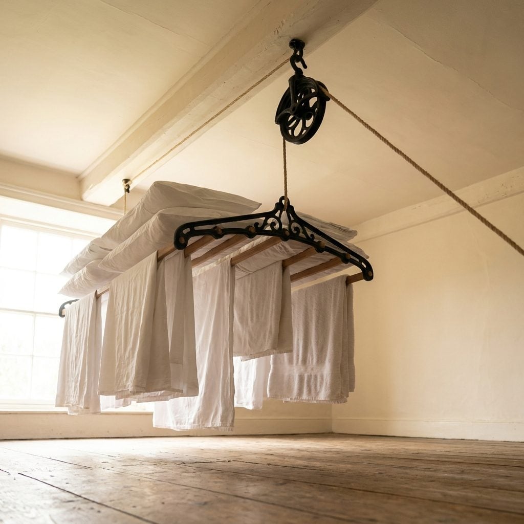 The Ceiling-Mounted Pulley Airer That Used the Warmest Space in the Room
