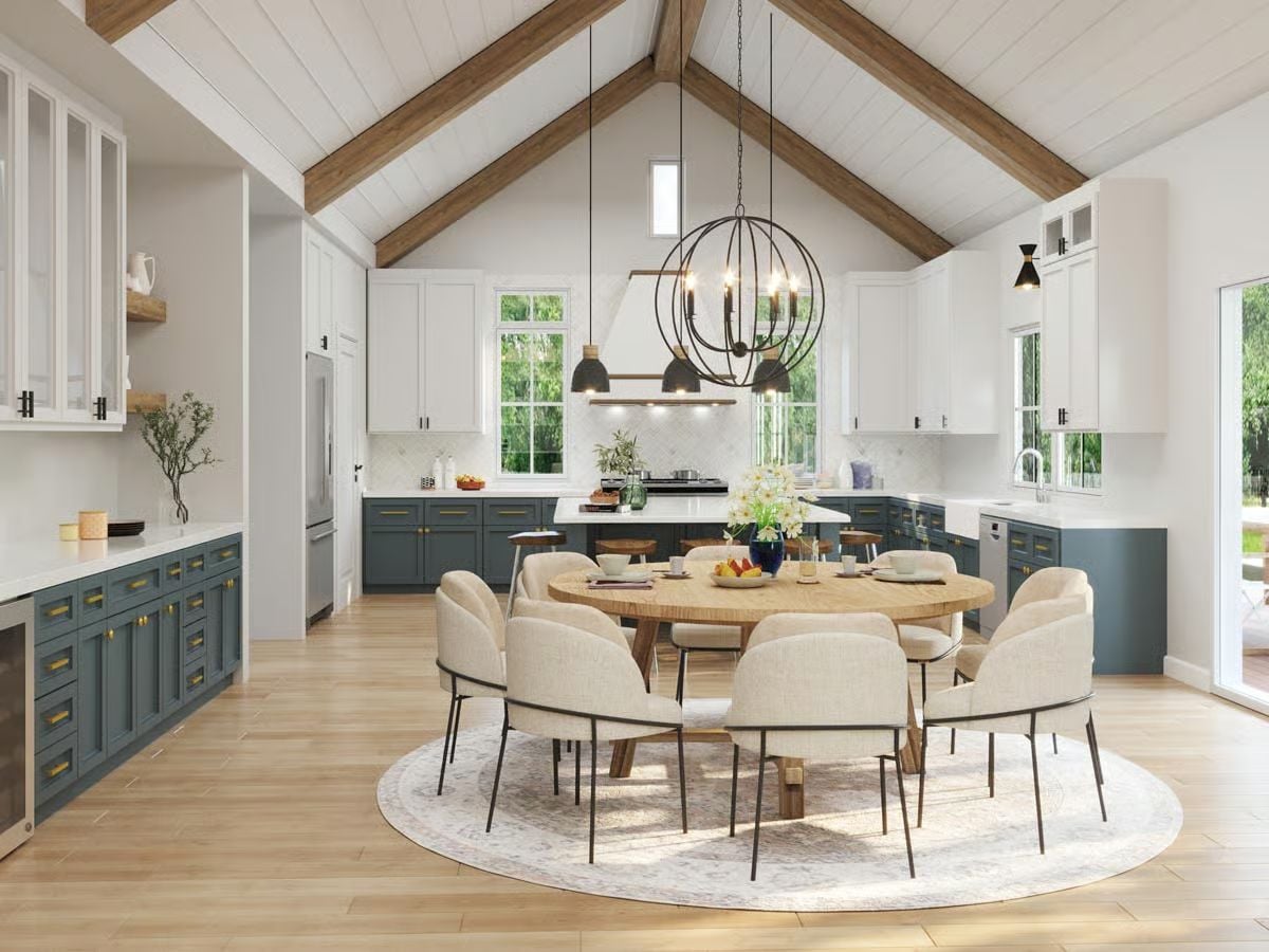 Orb Chandelier, Slate Cabinetry, and a Round Table That Changes How Families Eat
