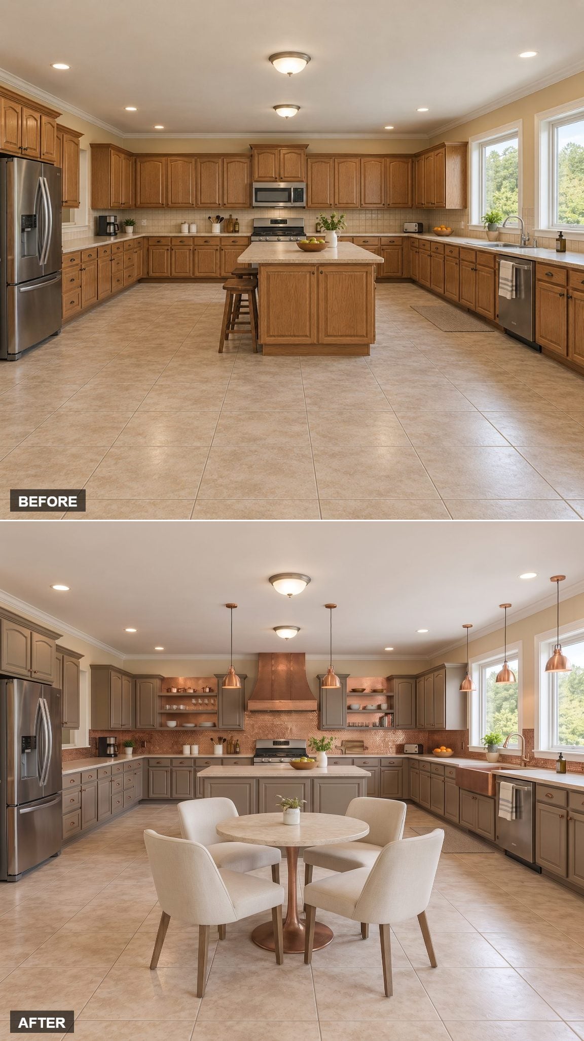 A Chef's U-Shaped Work Zone With a Lounge in the Middle