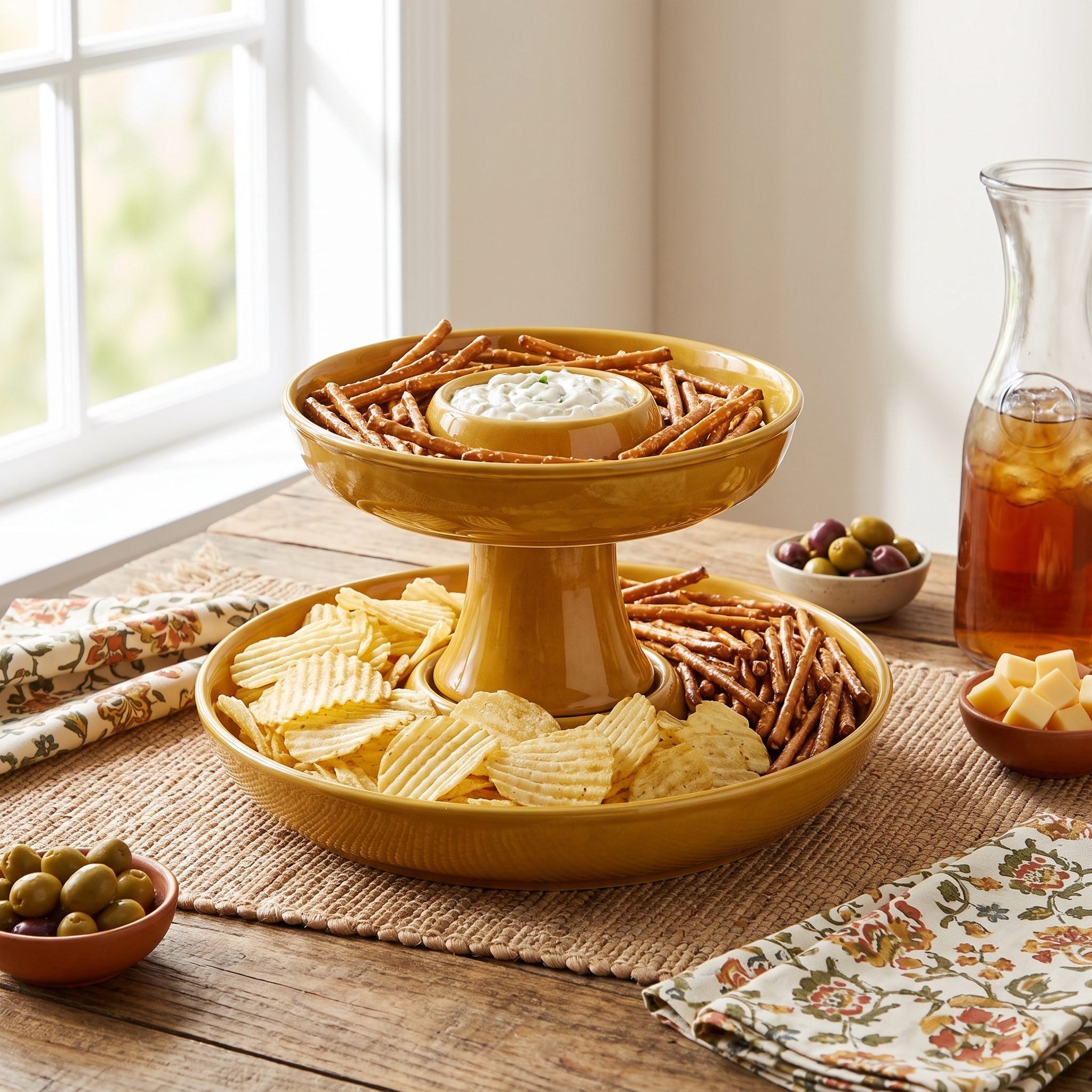 The Chip-and-Dip Serving Set: Roughly $5 to $15 in Ceramic or Chrome
