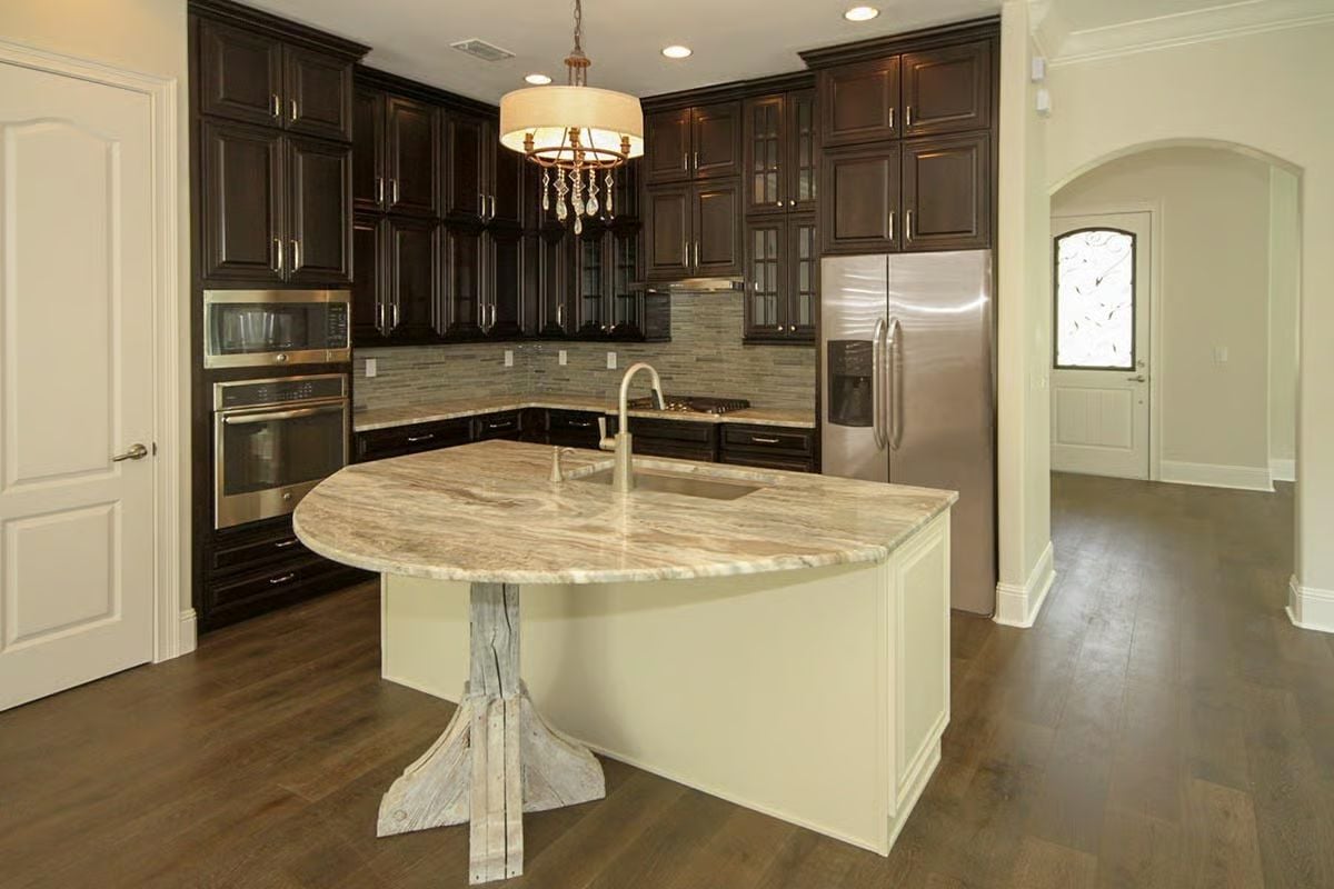Marble Island with a Faucet Nobody Expected to Place There