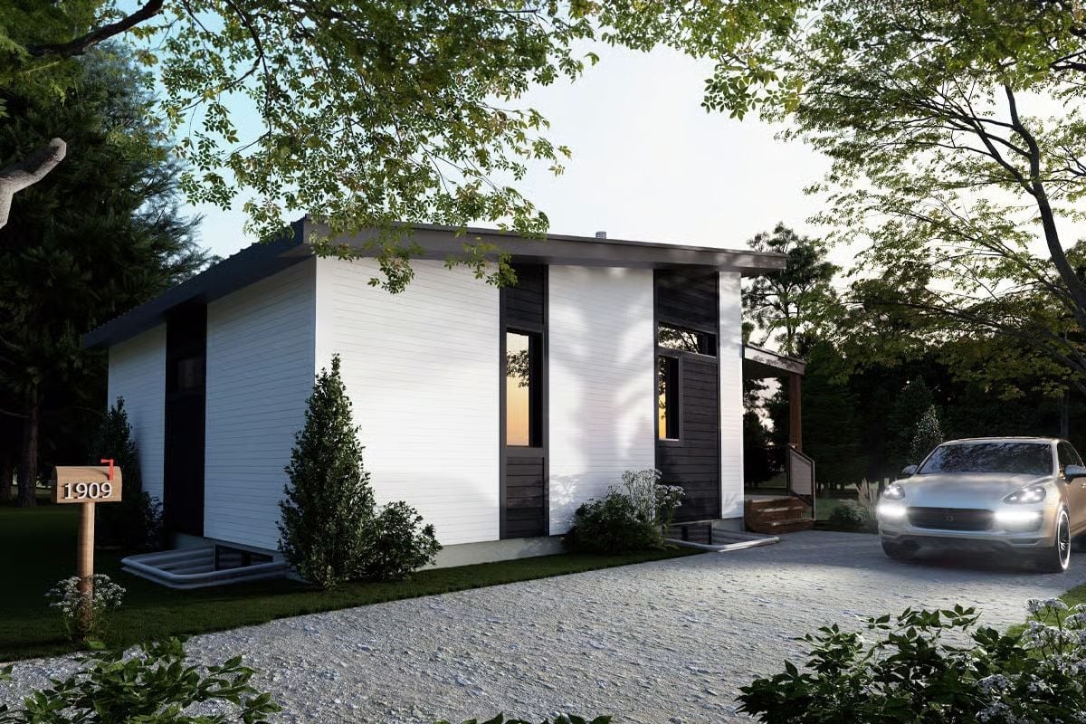 Flat-Roof Modern Box That Makes Every Neighbor Do a Double-Take