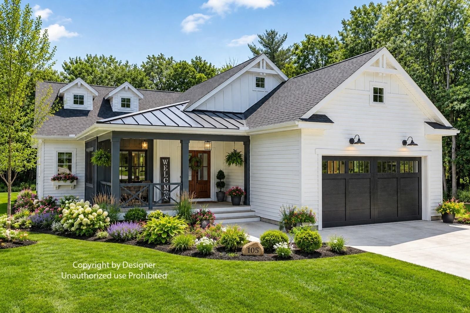 Cloverdale 3-Bedroom Modern Farmhouse with Front Porch Designed for Homeowners Who Believe in Front Porches and Friendly Neighbors (Floor Plan)