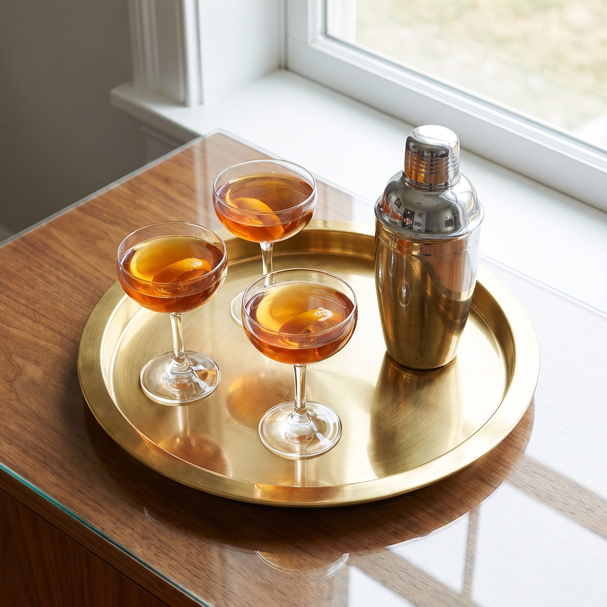 The Cocktail Serving Tray: Around $6 to $18, and the Metal Decided the Price