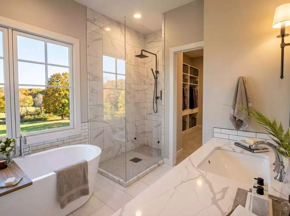 Marble Counters, a Soaking Tub by the Window, and a Closet That's Actually Close Enough