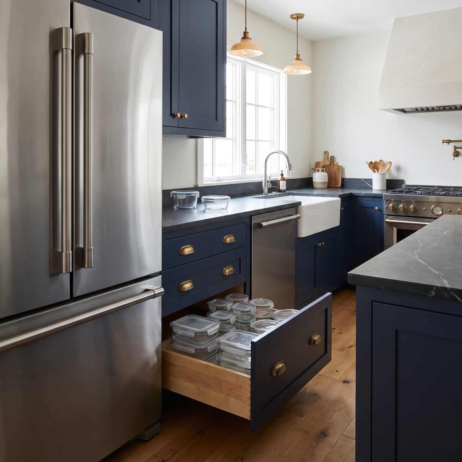 Food-Storage Containers Stored Close to the Refrigerator