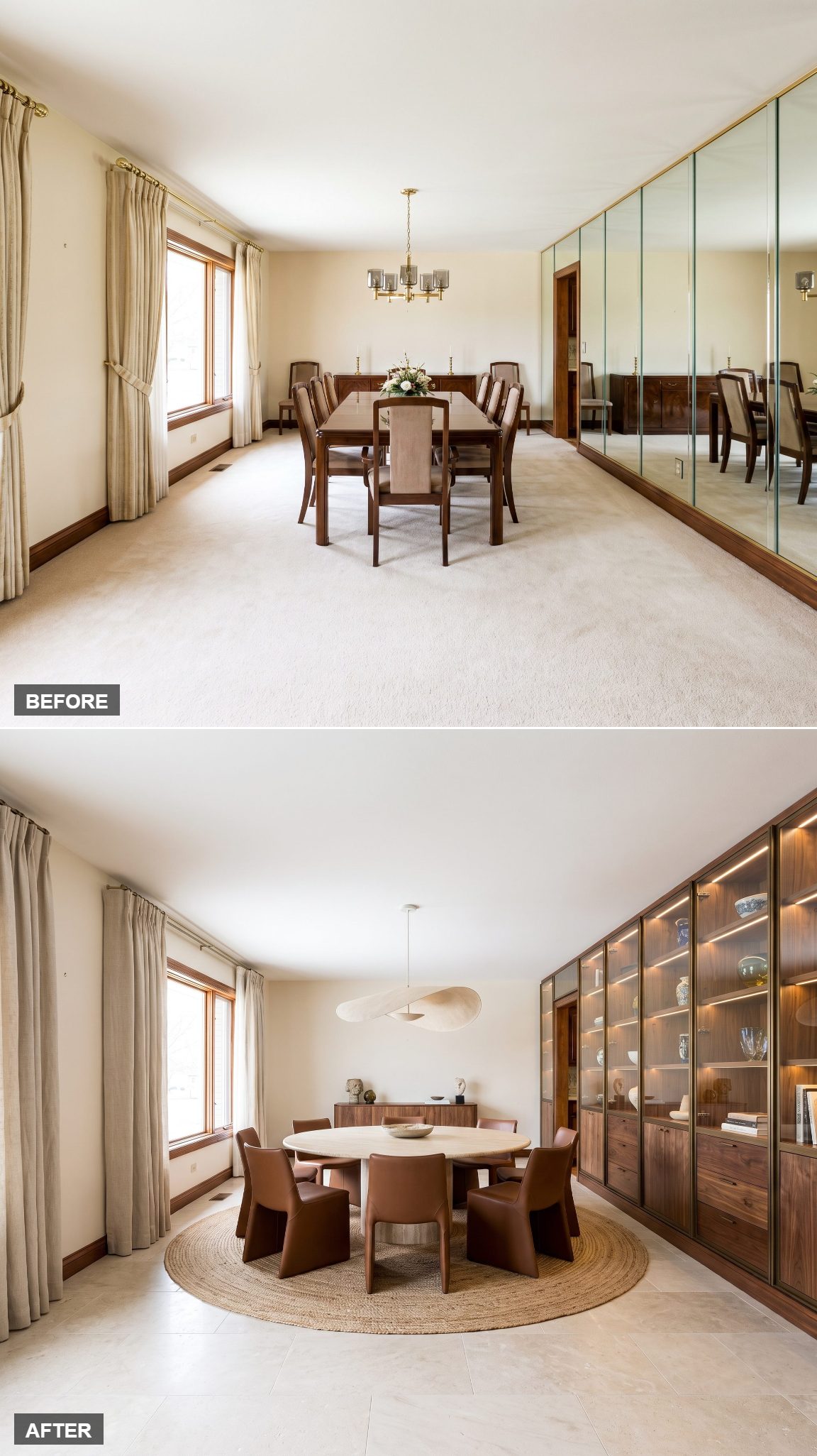 Contemporary Glass Display Dining Room