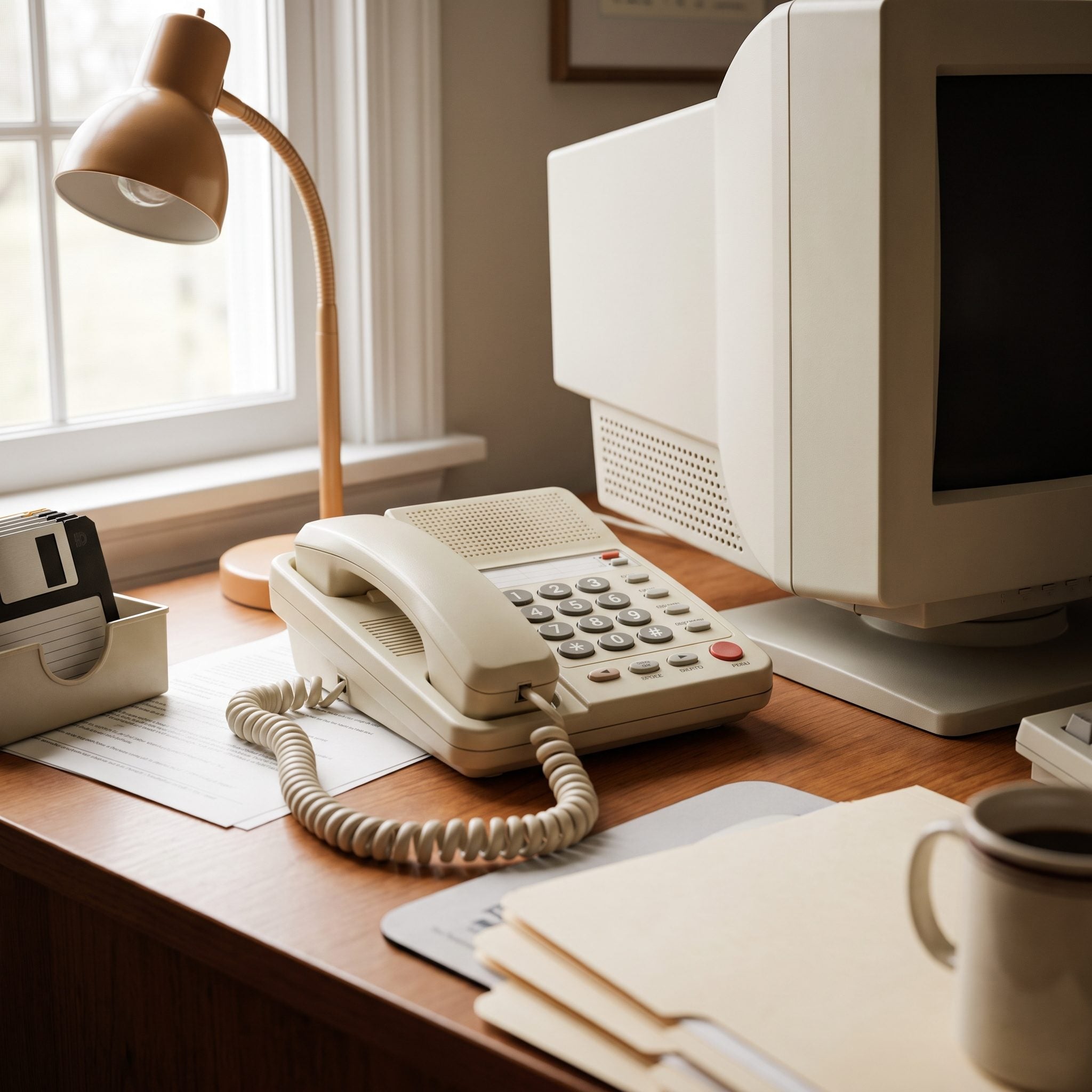 The Corded Desk Phone That Lived Beside the Monitor