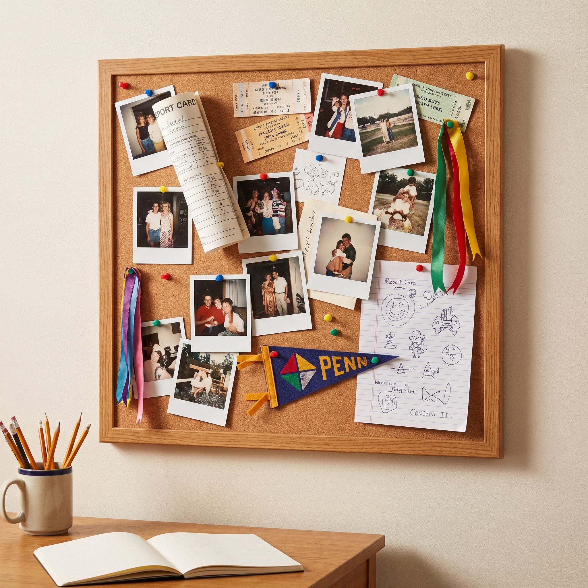 A Corkboard for School Papers and Photos, Roughly $5 to $12