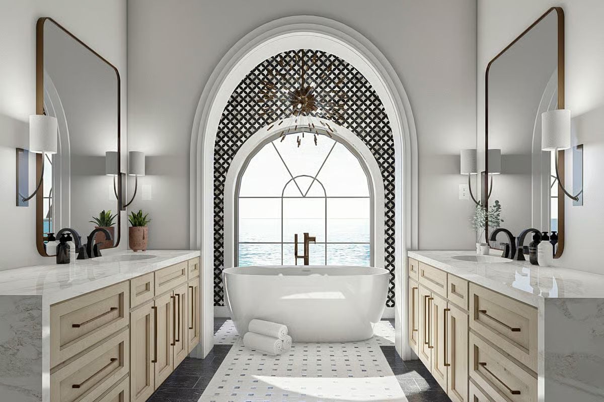 Sputnik Chandelier Over a Soaking Tub with Nothing Left to Prove