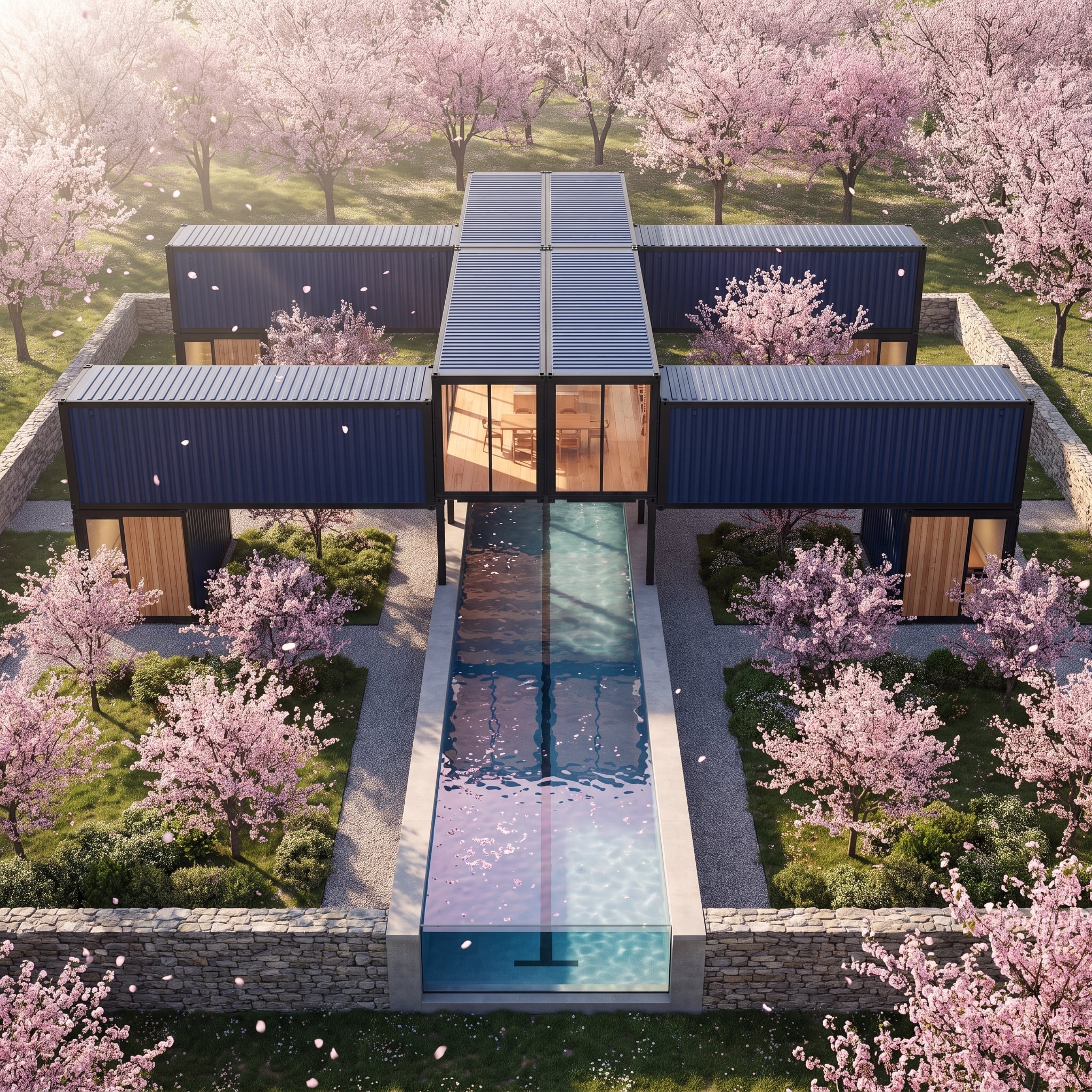 Cherry Blossoms, Solar Panels, and a Lap Pool That Runs Straight Through the House