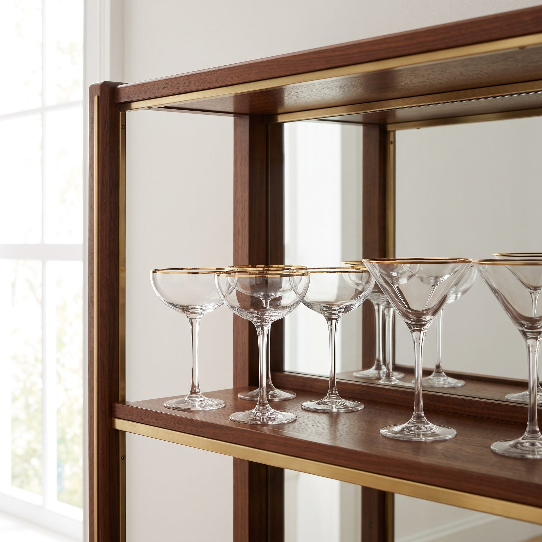Coupe, Martini, and Cocktail Glasses Reserved for Company
