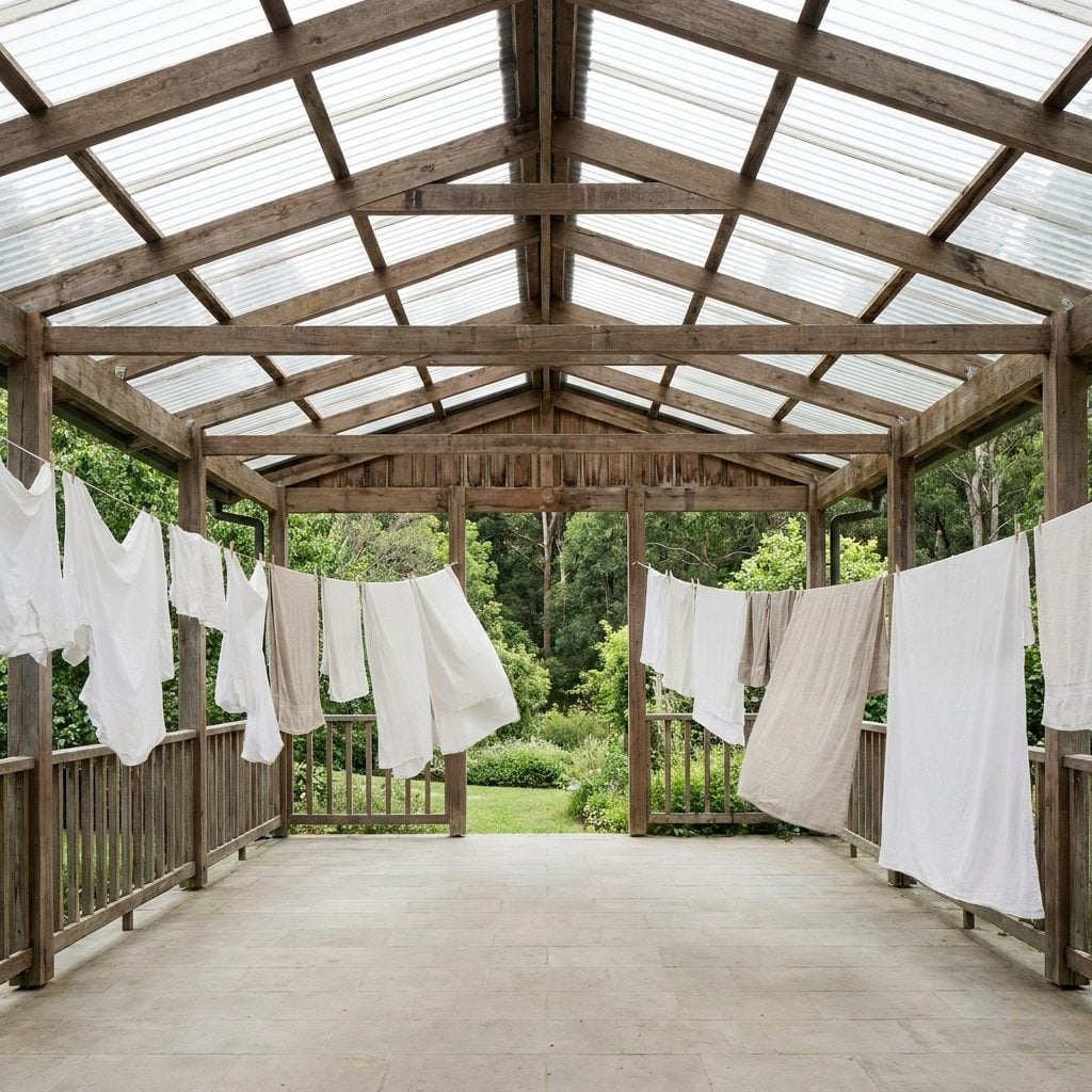 The Covered Drying Porch Attached Right to the Laundry Room