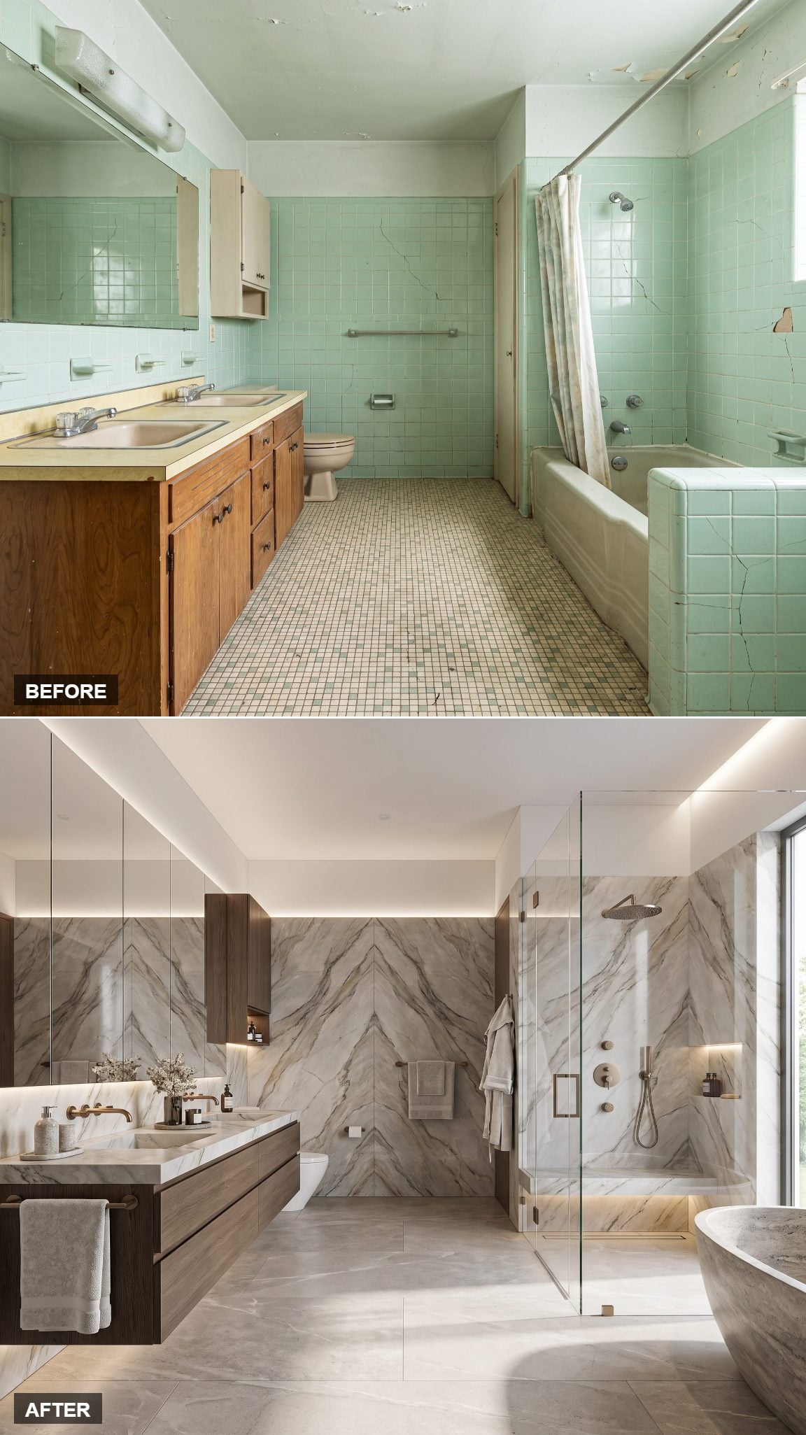 From Cracked Tile to Veined Quartzite Showpiece