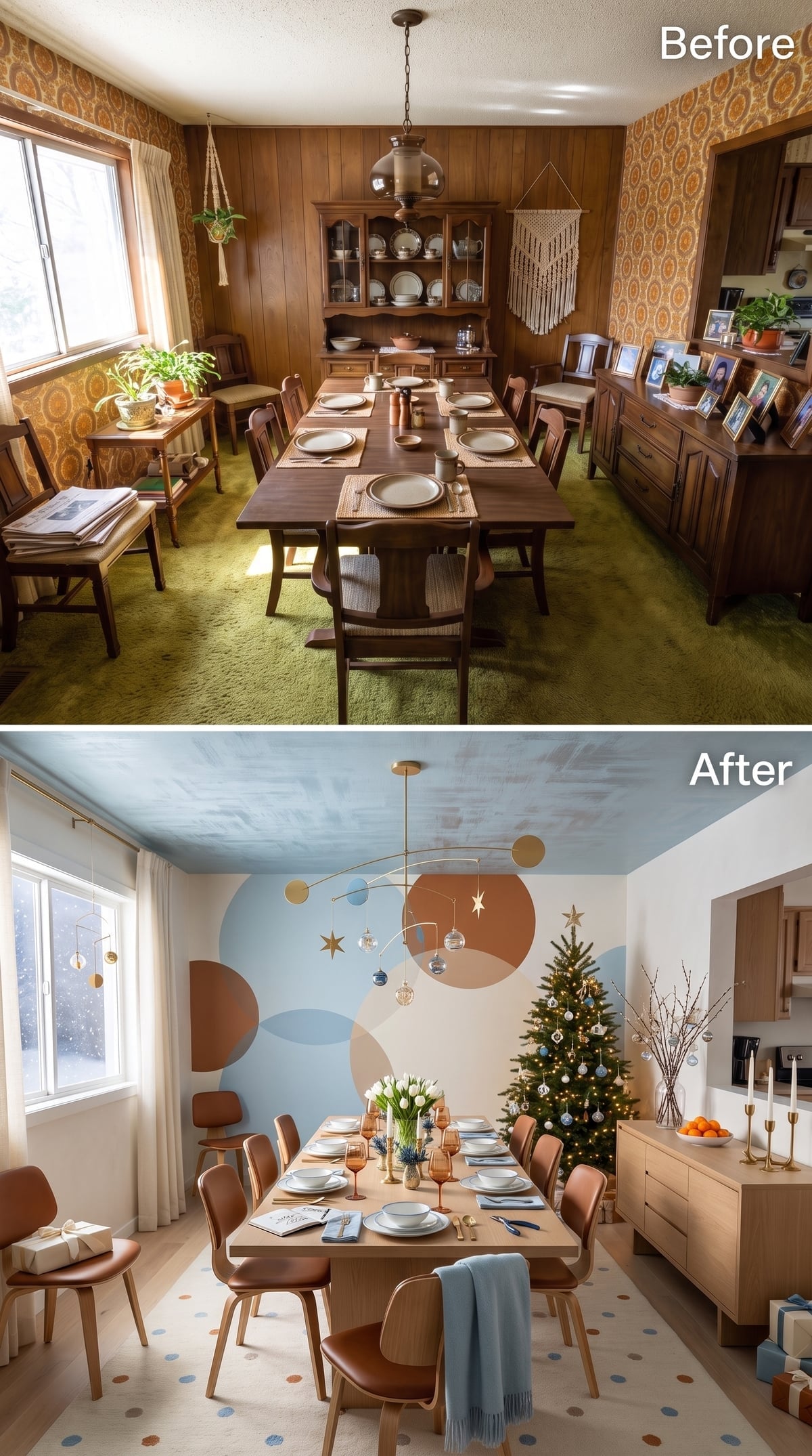 Geometric Wall Mural, Calder-Style Mobile, and Polka-Dot Floors That Commit to the Bit