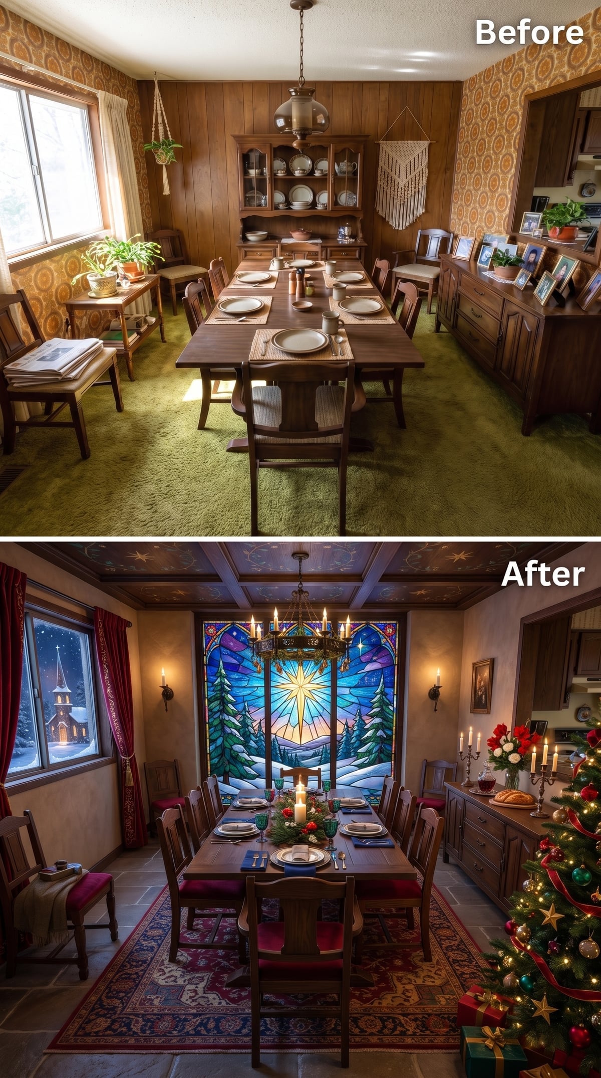 Stained Glass, Candlelight, and a Ceiling That Rewrites the Whole Room