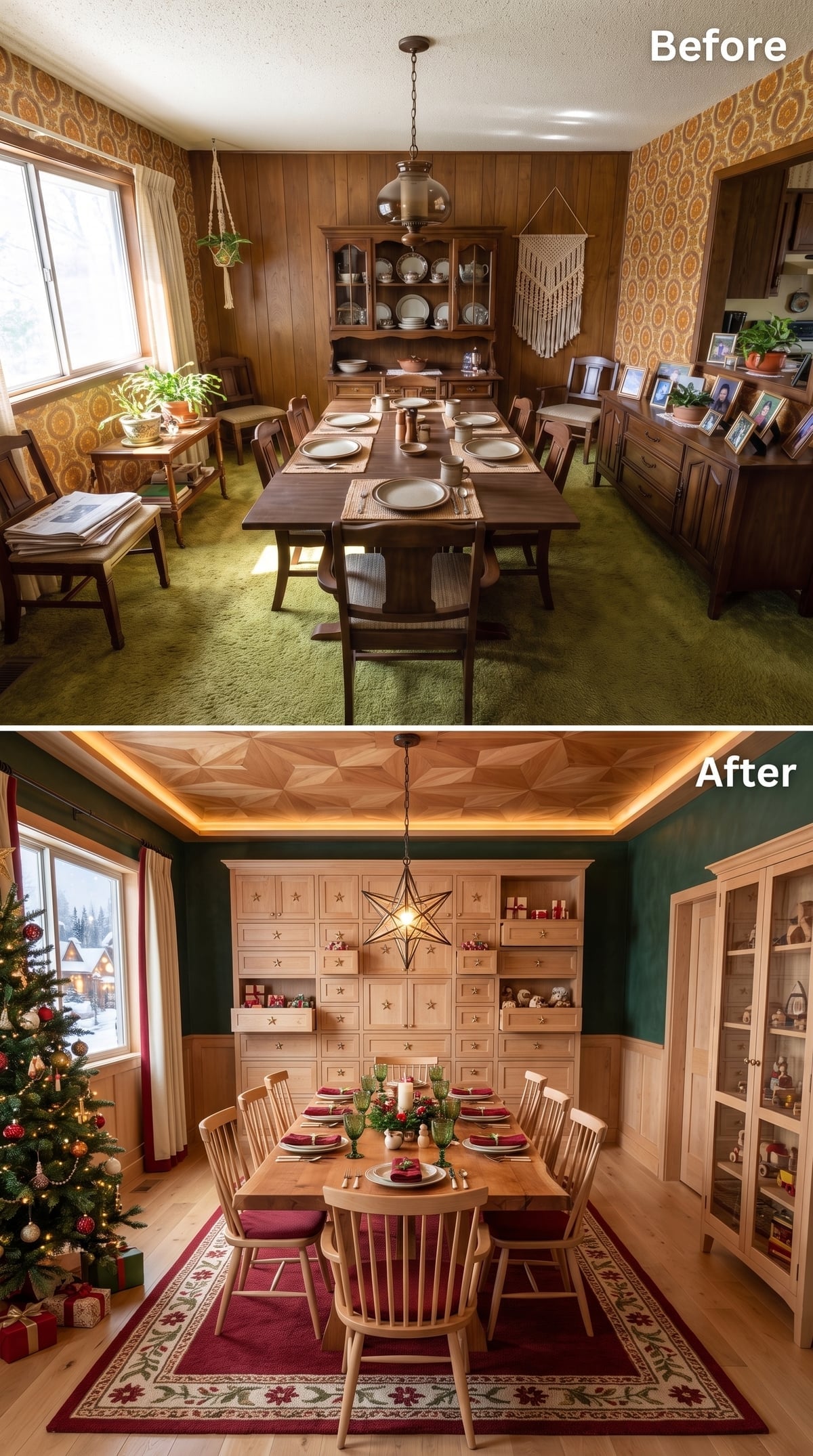 Star Pendant, Forest Green Walls, and a Cabinet Wall That Changes Everything