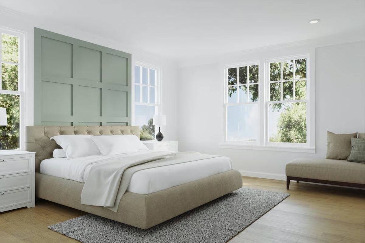 Sage Green Wainscoting That Pulls the Whole Neutral Room Together