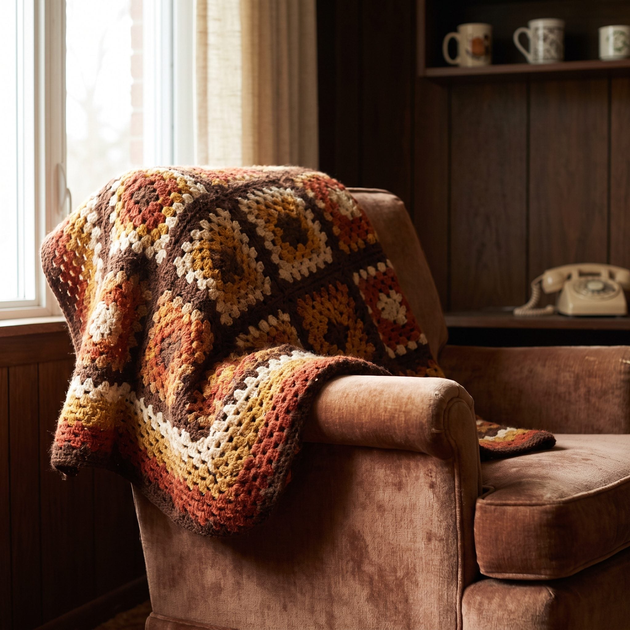 The Crocheted Afghan Permanently Draped Over the Sofa