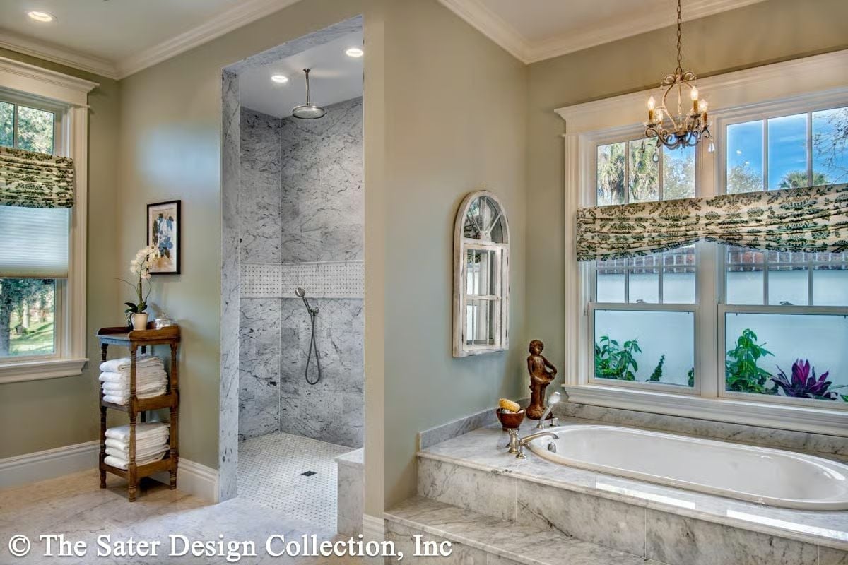 Marble Soaking Tub, Rain Shower, and a Chandelier That Has No Business Being This Good