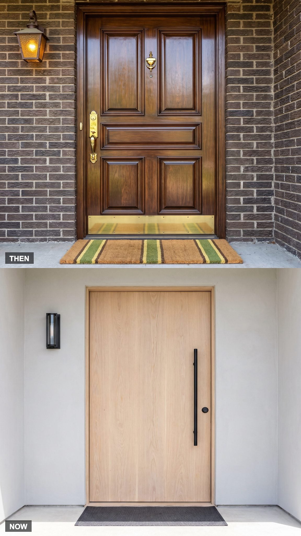 The Dark-Stained Wood Door Goes Bare (Or Bold)