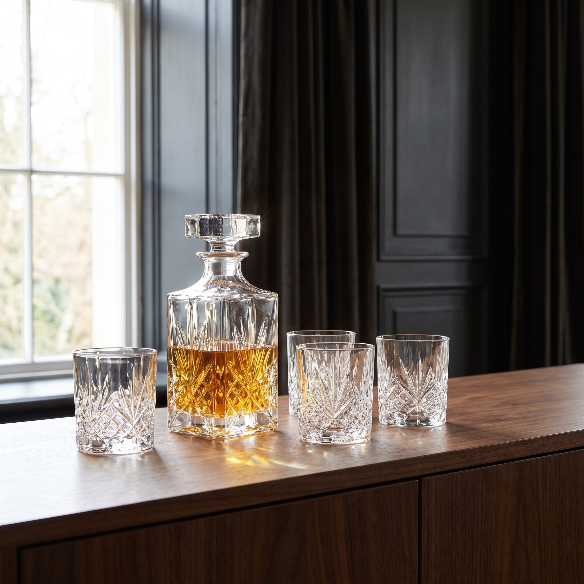 The Decorative Liquor Decanter Set: $15 to $40