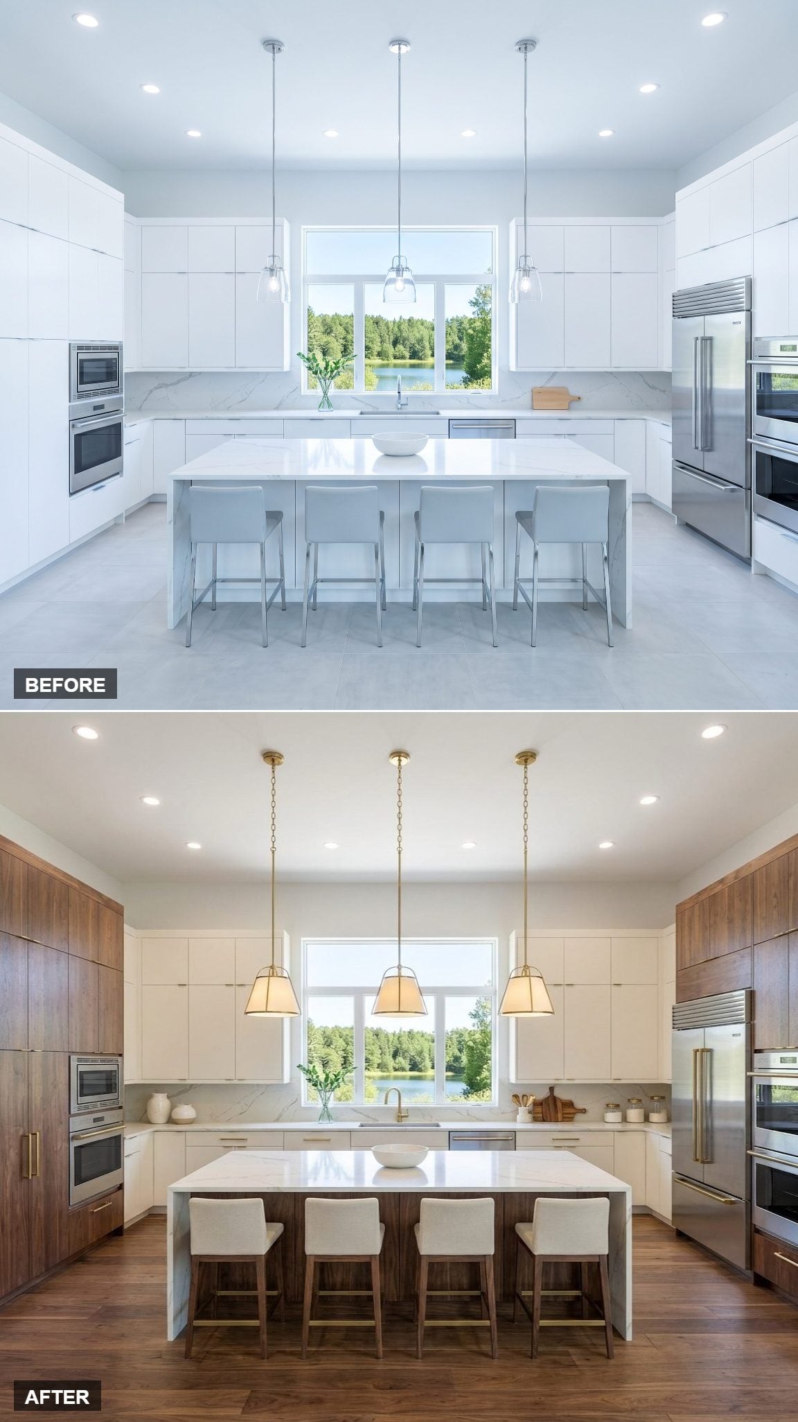 Deep Natural Walnut Against Luminous Cream: The Dramatic Version