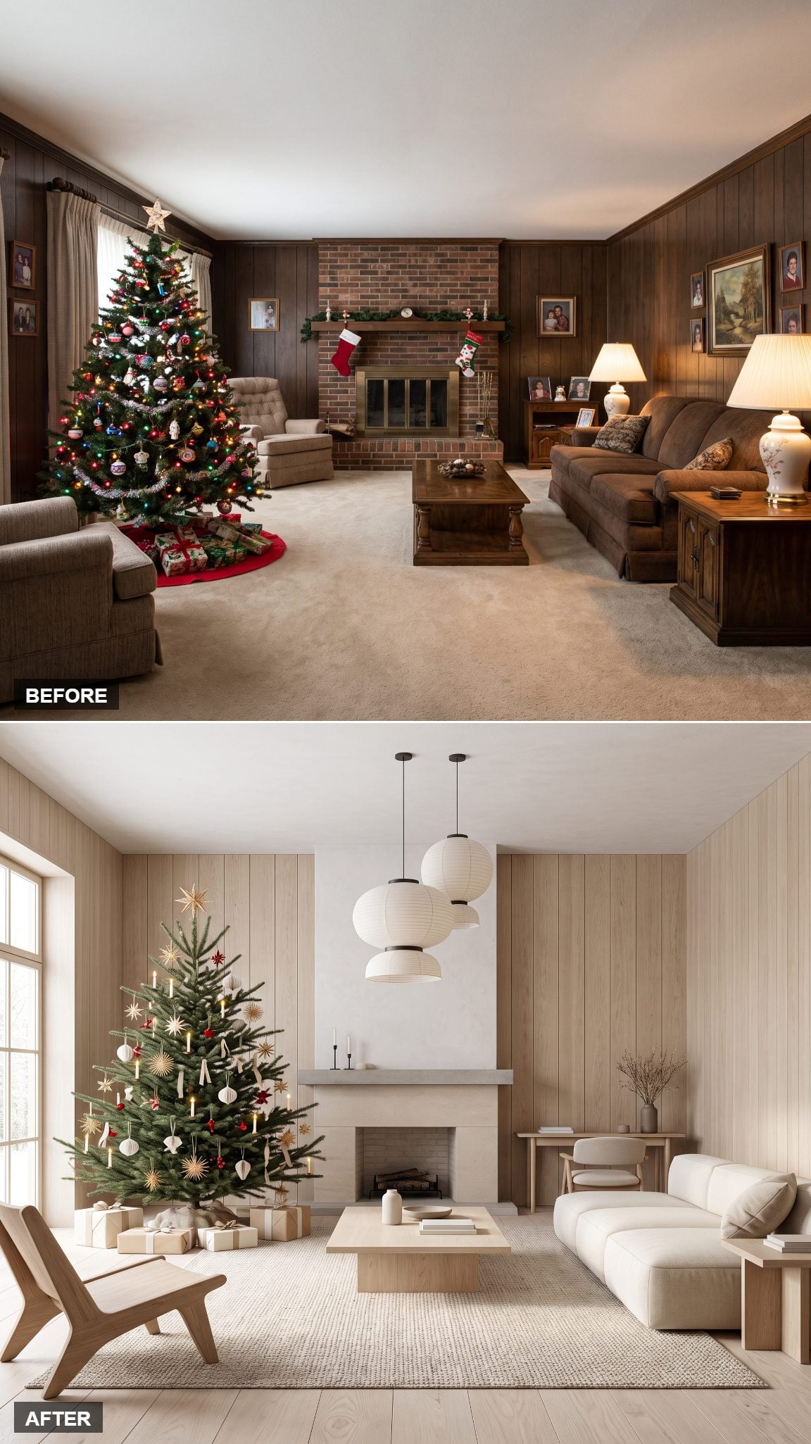 From Dim Wood Cave to Pale Scandinavian Winter Retreat