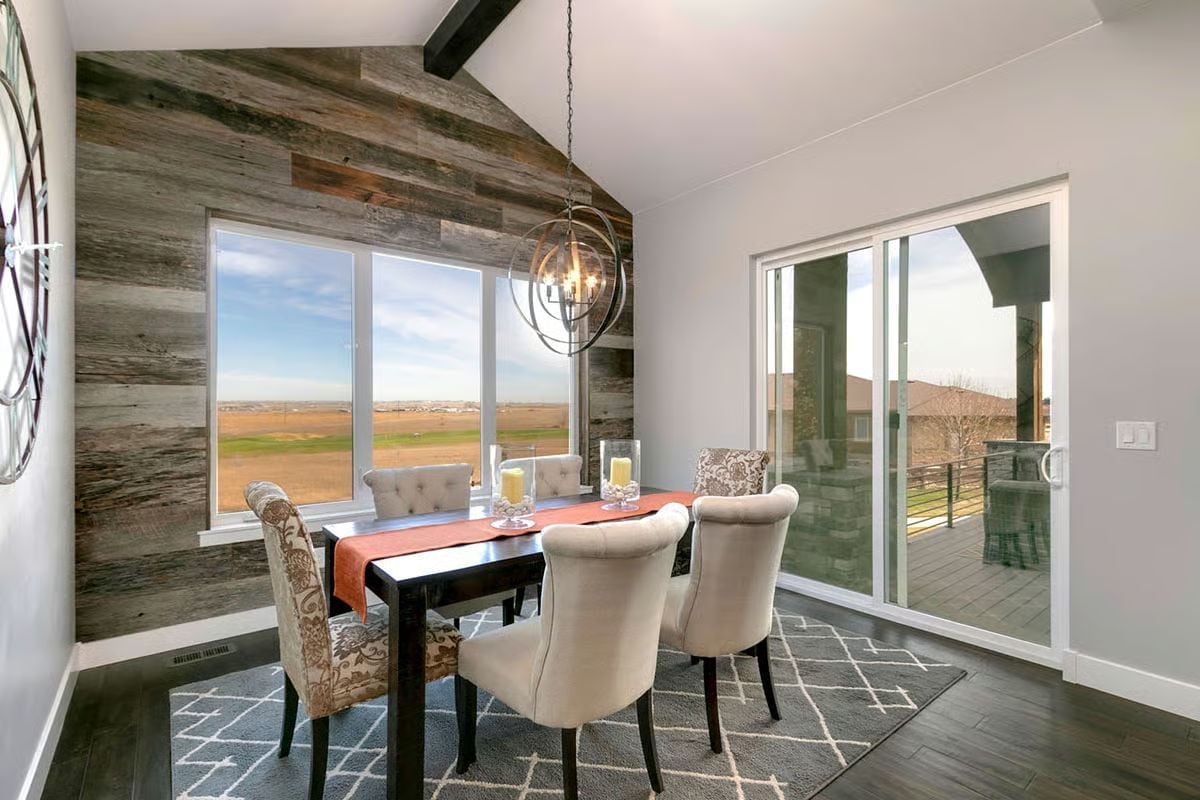 Reclaimed Wood Accent Wall with a View That Does the Decorating