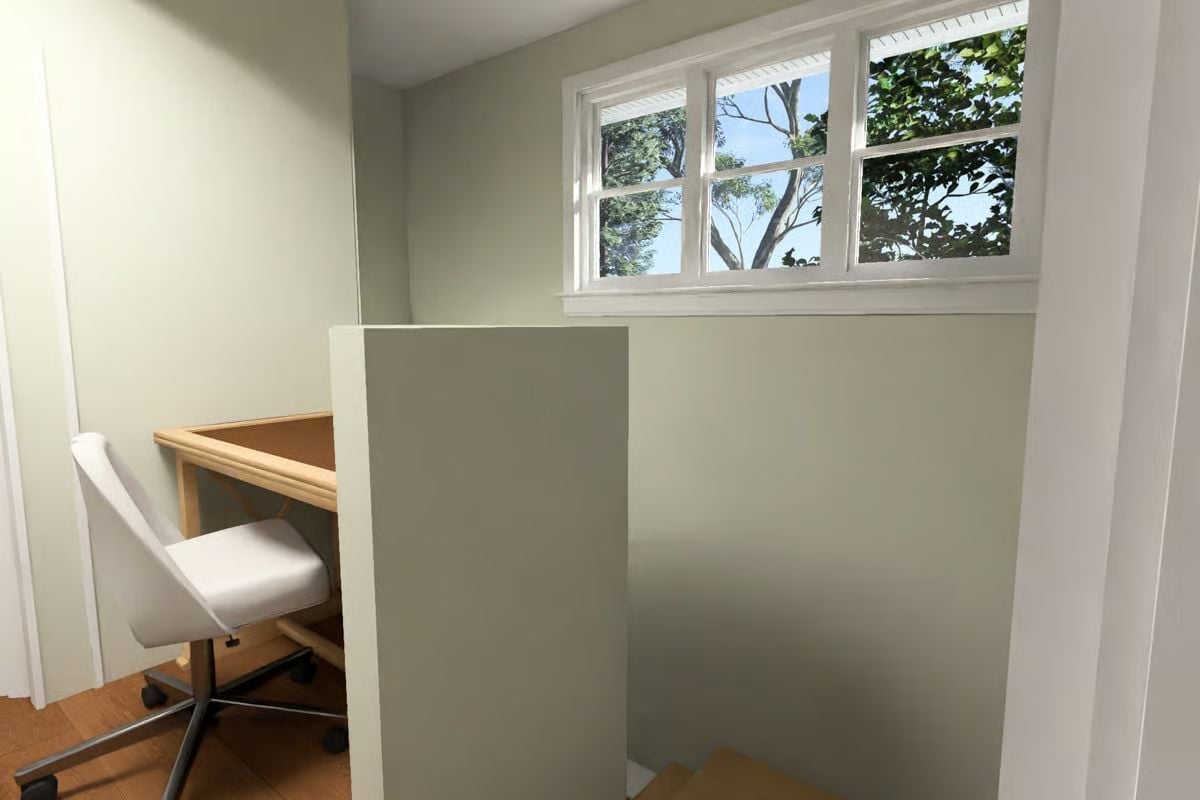 Natural Light Does the Work in a Study Alcove Built for Actually Getting Things Done