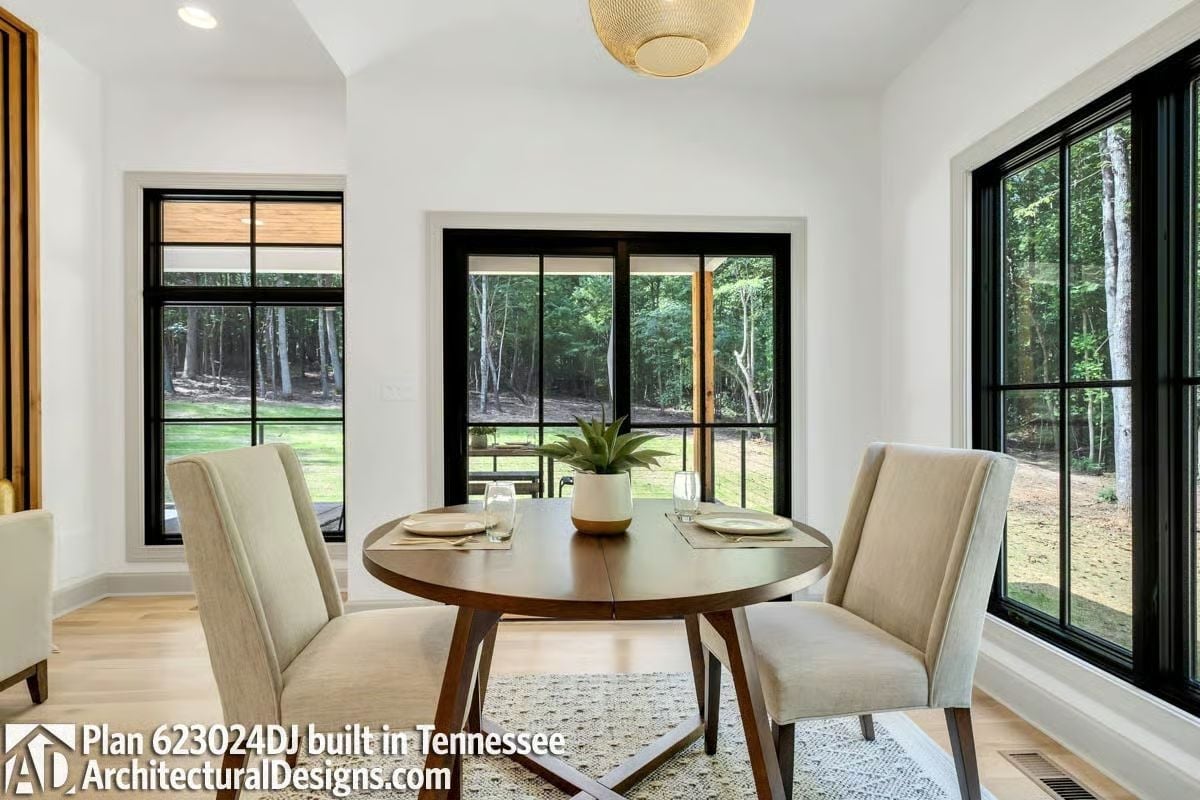 Black-Framed Windows and a Round Table Make Dinner Feel Like an Event