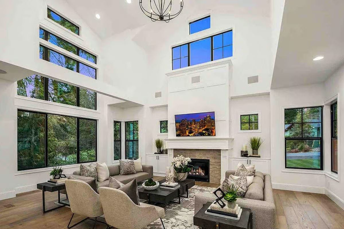 Soaring Ceilings and a Fireplace That Earns Every Inch of Wall It Takes Up