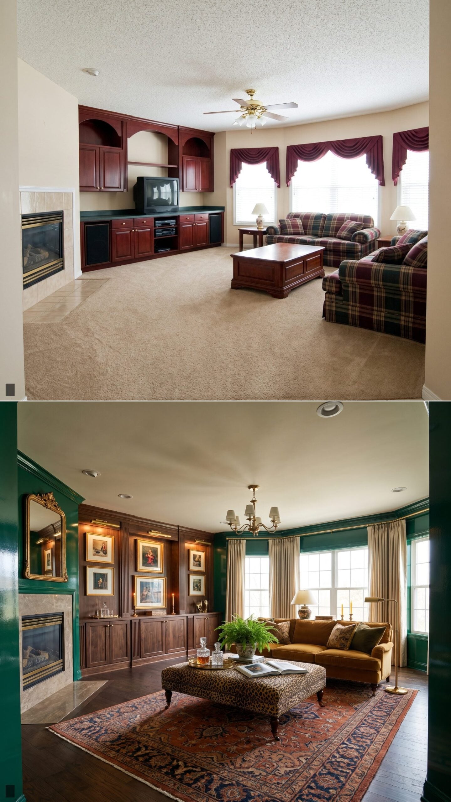 Emerald Jewel-Box Maximalism with Lacquered Walls