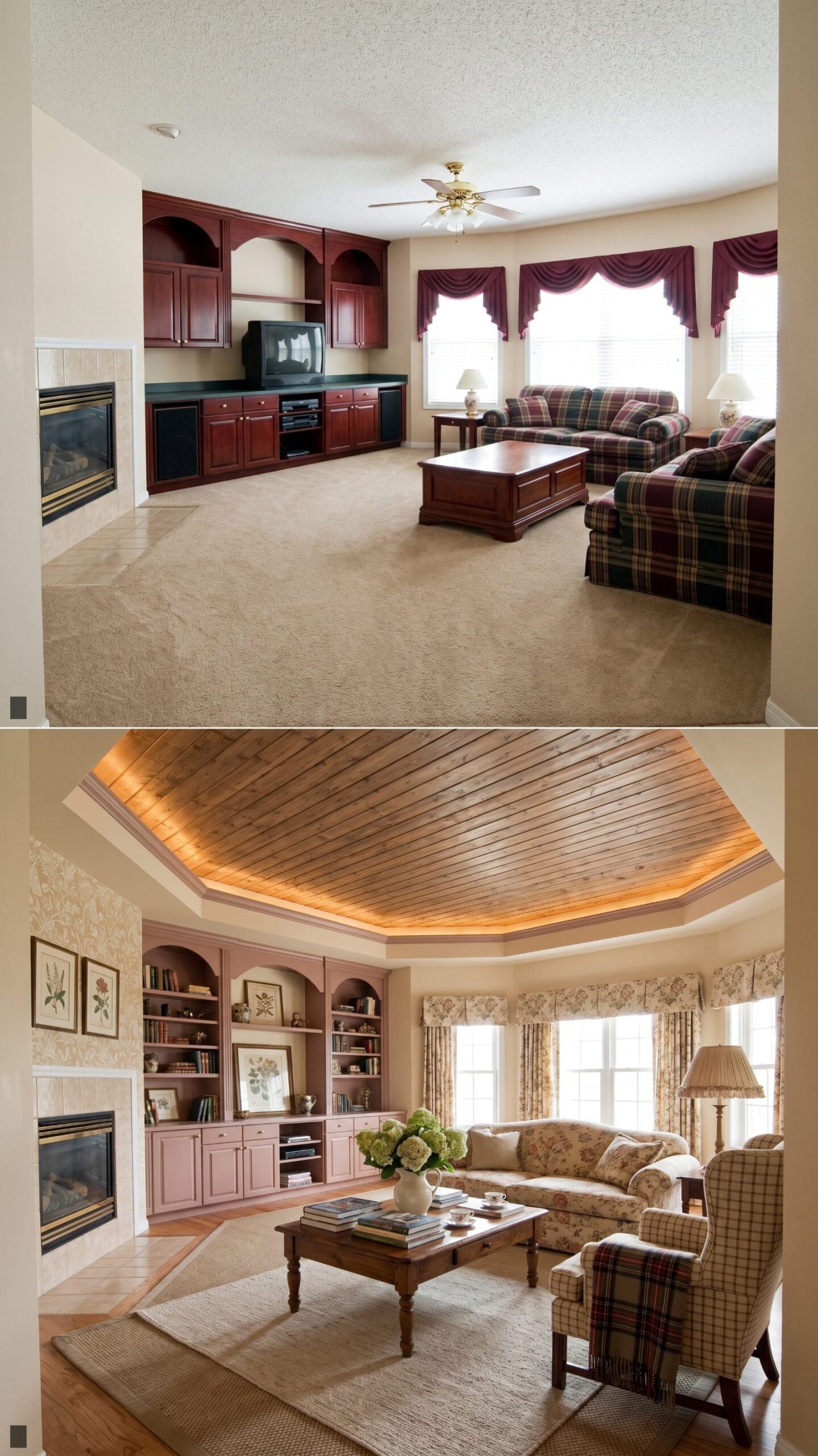 English Country Sitting Room in Faded Rose and Chintz
