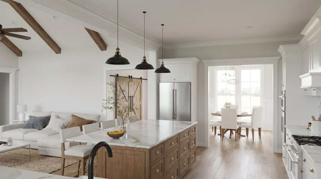 Open-Plan Kitchen Where the Island Does Half the Work Before Dinner Starts