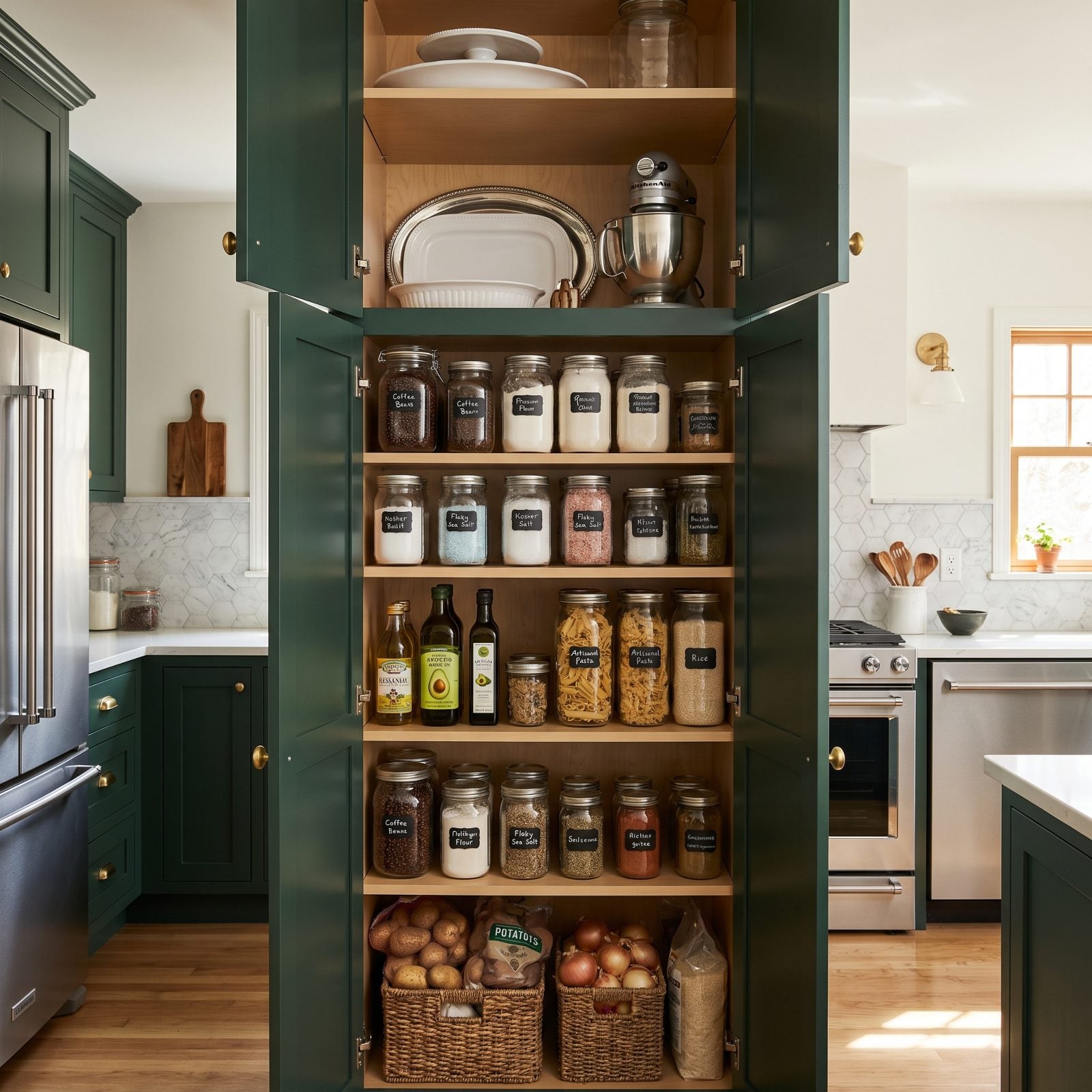 Frequently Used Ingredients Stored Between Waist and Eye Level