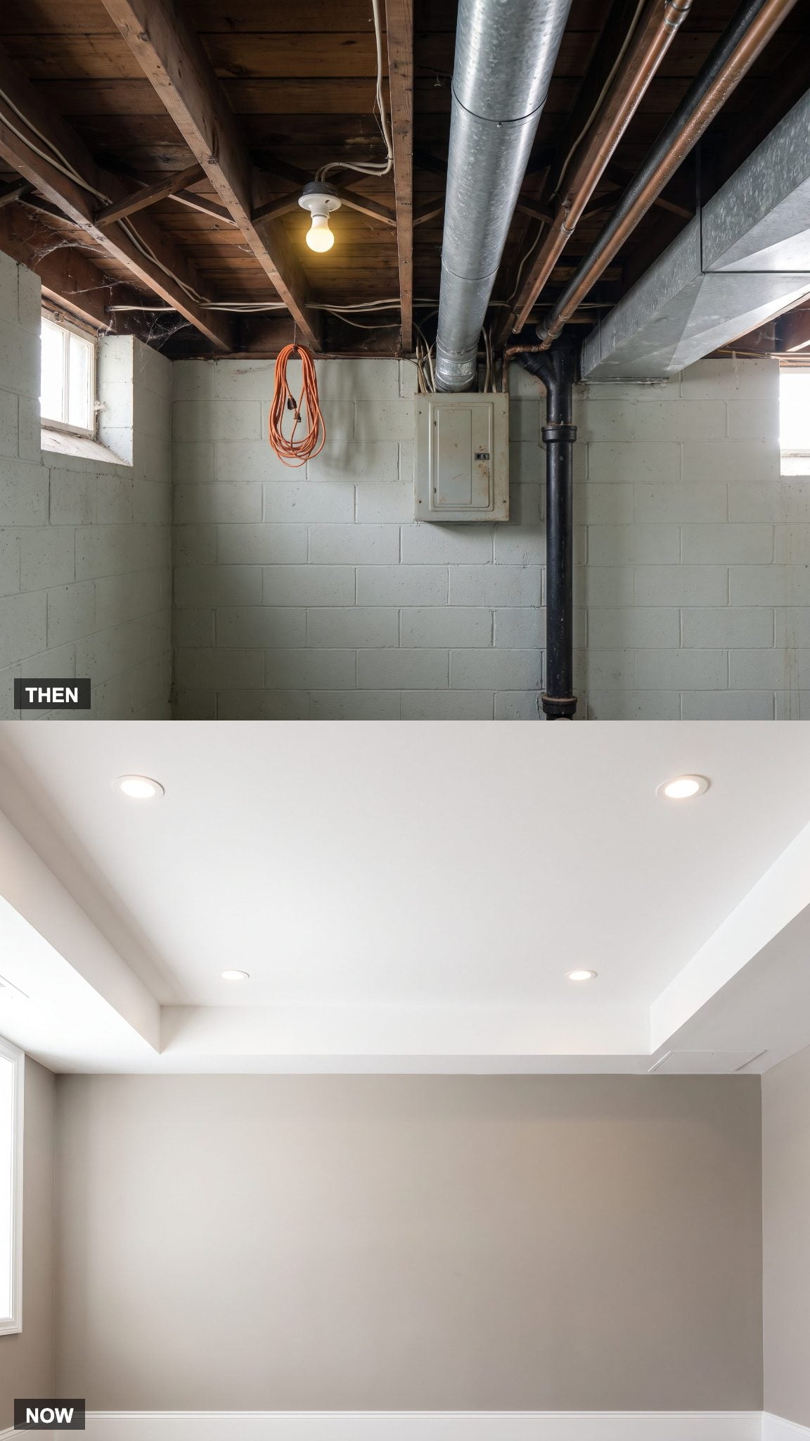 Exposed Pipes and Ductwork → Everything Tucked Away