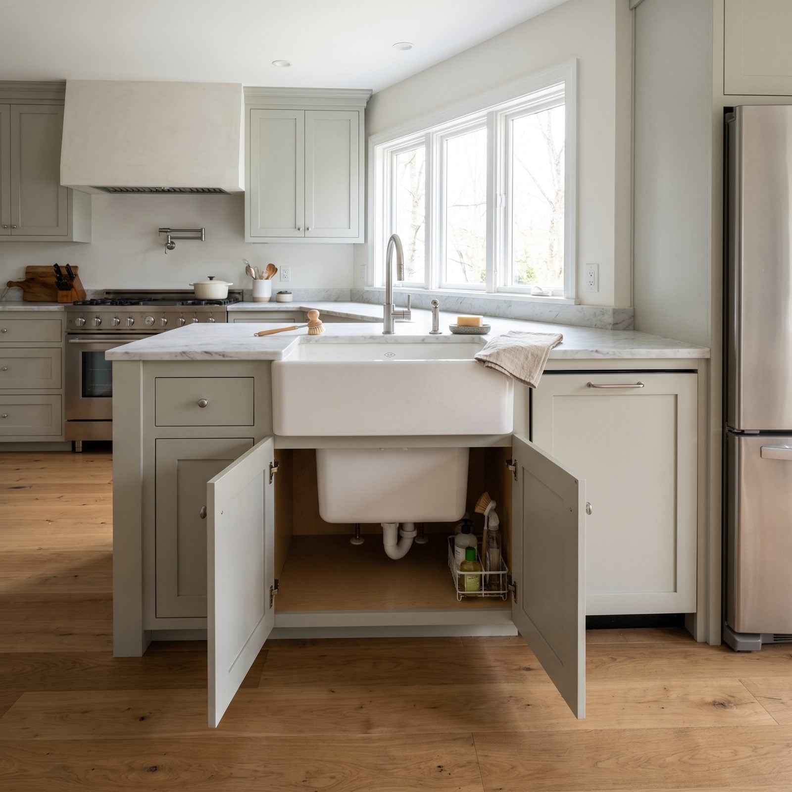 Farmhouse Sinks That Quietly Steal Your Under-Sink Storage