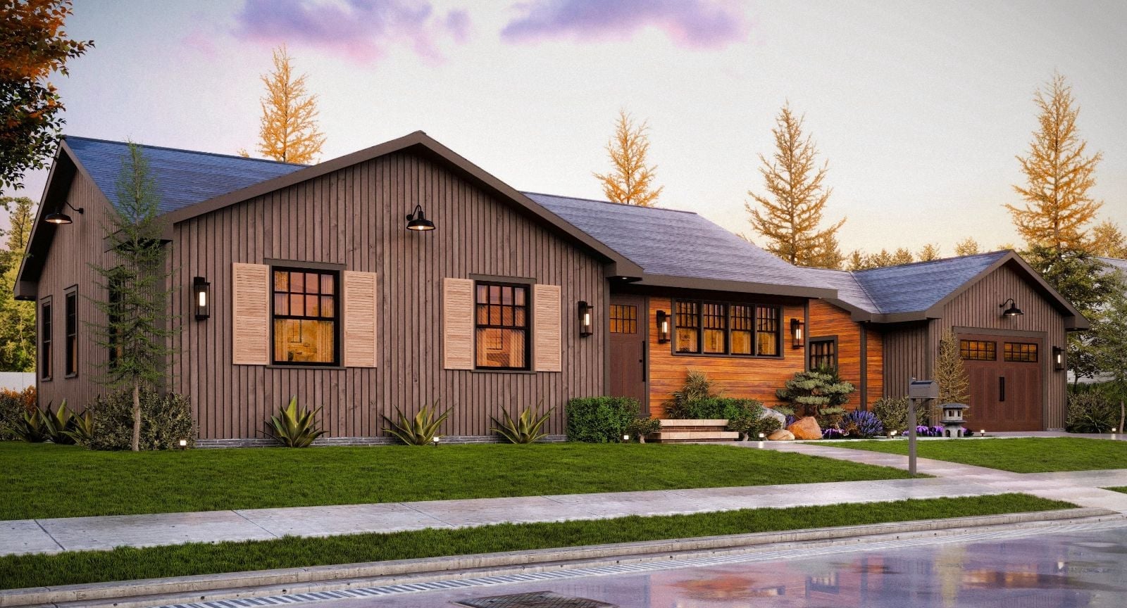 Finland 3 2-Bedroom Cottage-Style Traditional House Plan with Detached Garage Workshop (1,709 Sq. Ft. Floor Plan)