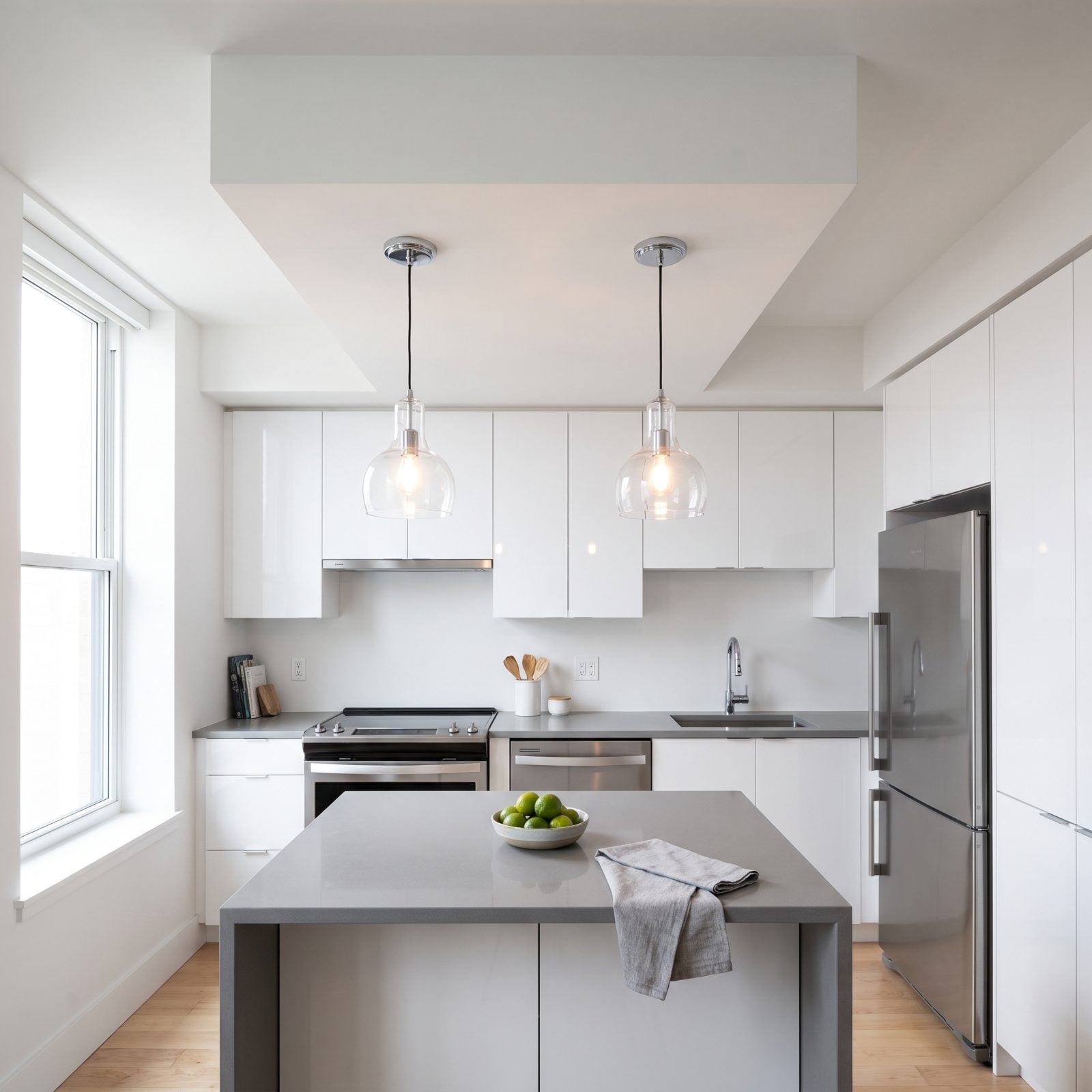 Fixtures Hung Below a Low Bulkhead