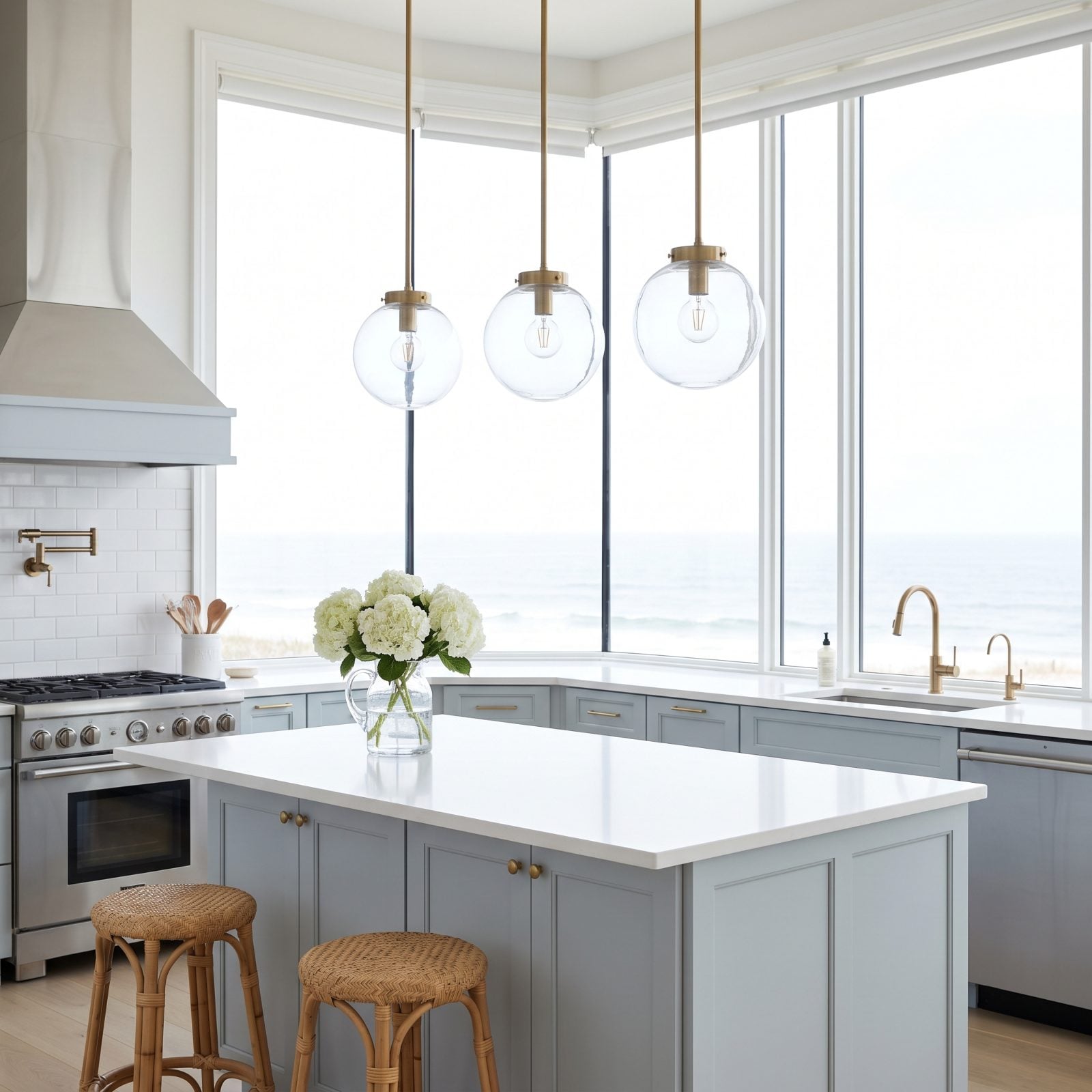 Fixtures Hung Smack in Front of a Kitchen Window