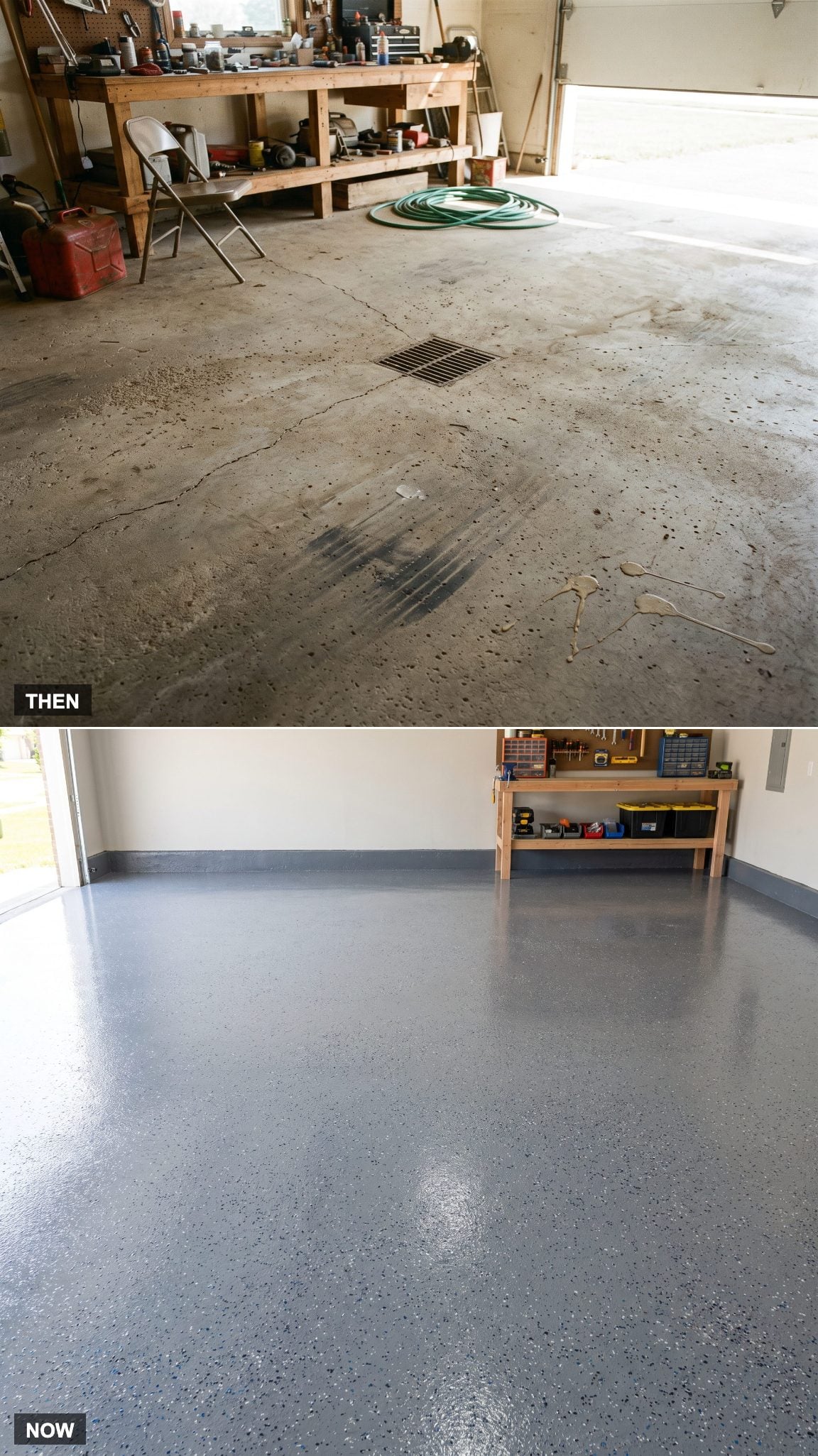 The Floor: Bare Gray Concrete vs. Coated and Finished