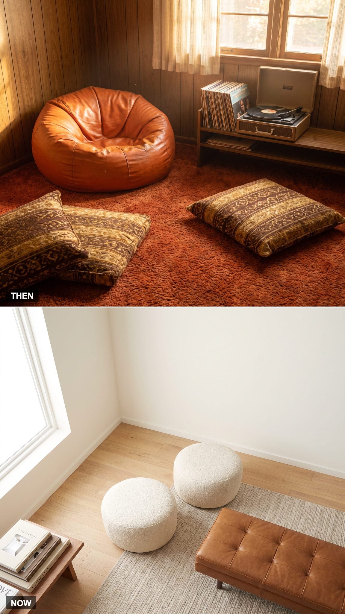 Floor Seating: Beanbags and Cushions Evolve Into Poufs and Ottomans