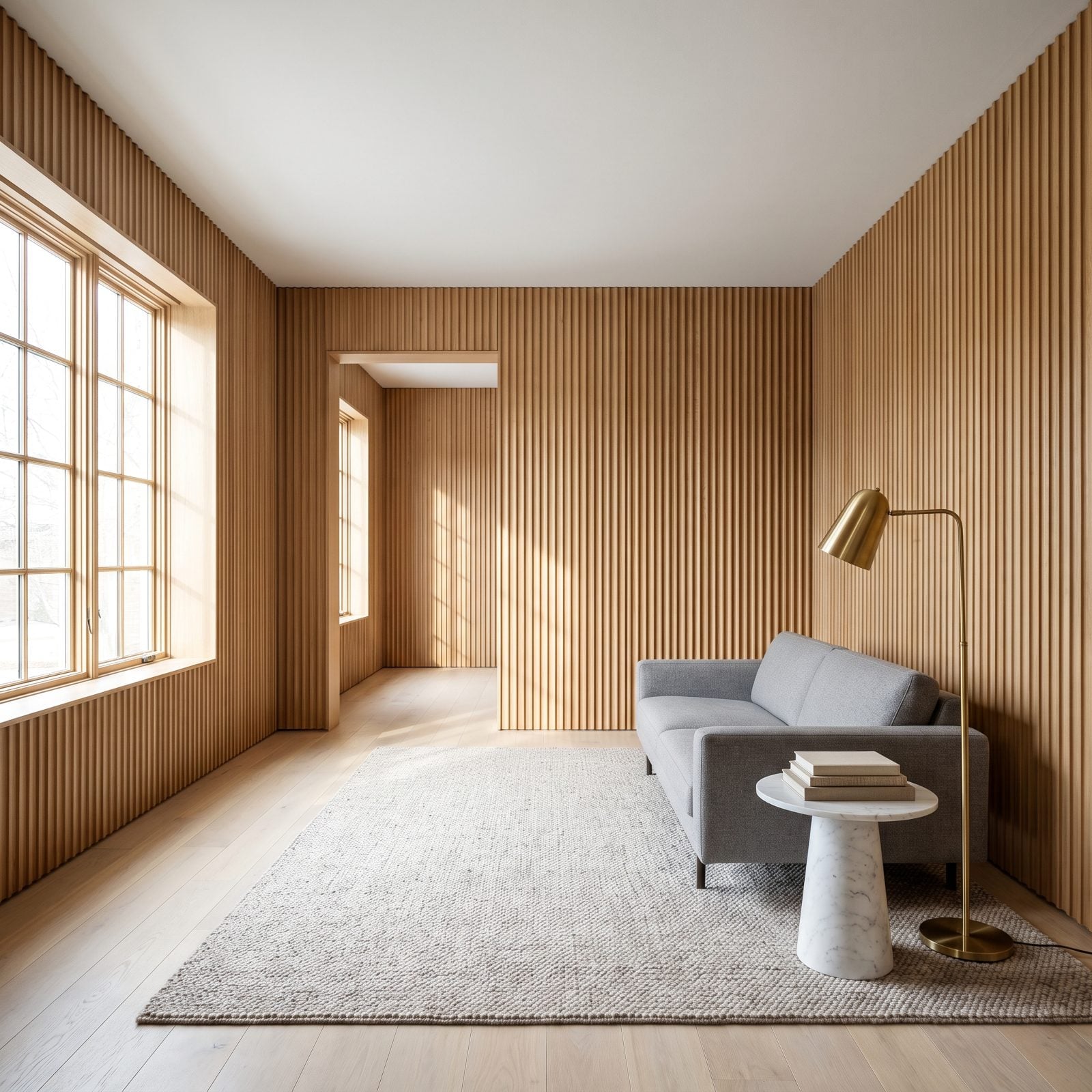Fluted Wood Cladding on Every Wall Until the House Feels Like a Wine Barrel
