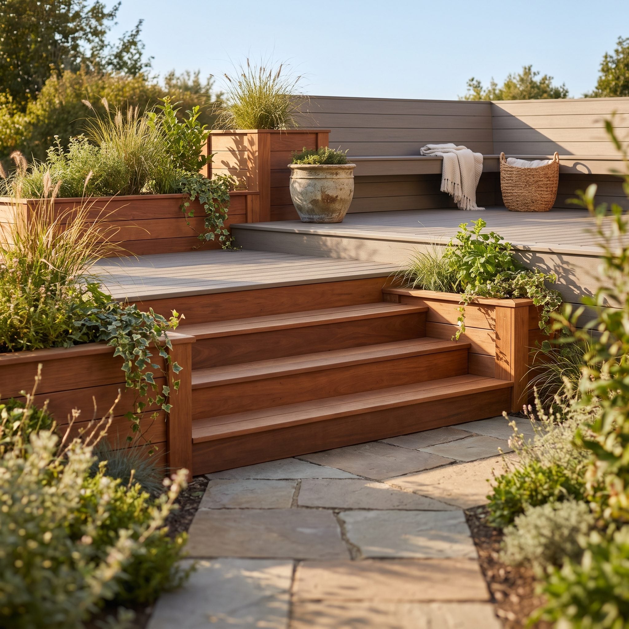 Forgetting Stairs Determine How the Deck Connects Yard