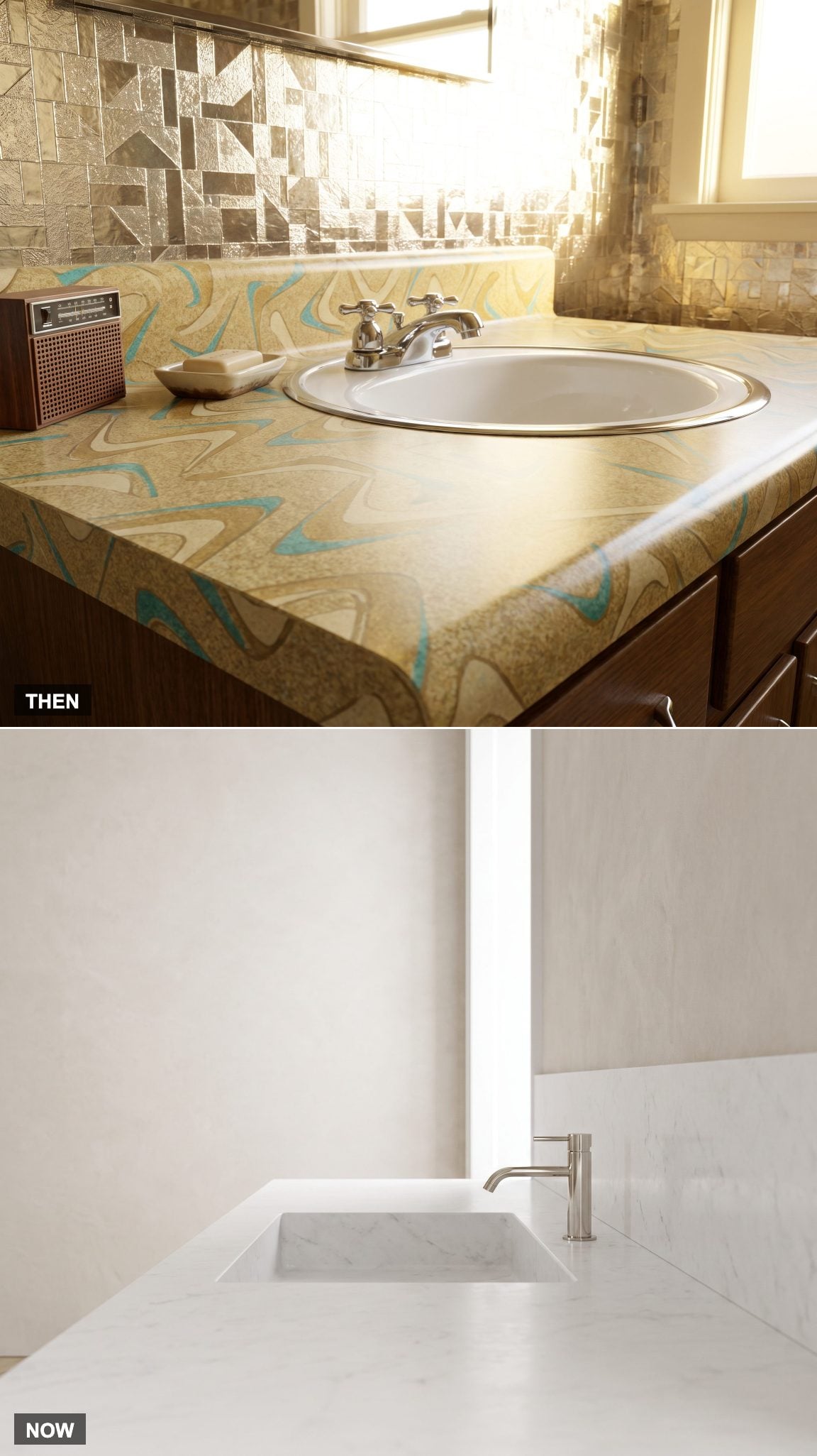 Formica Gives Way to Real Stone