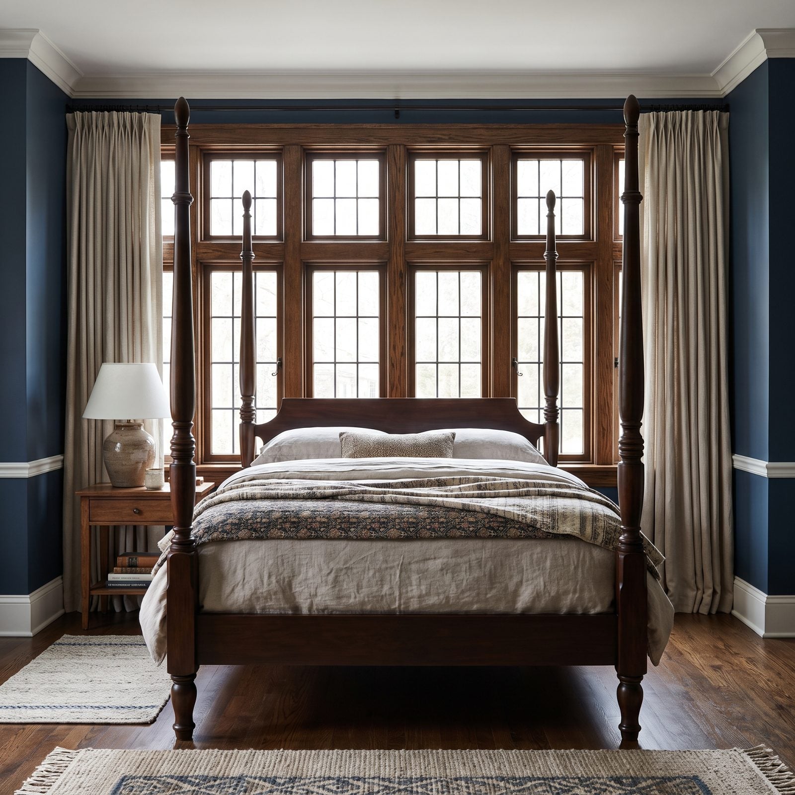A Four-Poster Tangled Up in the Window Trim