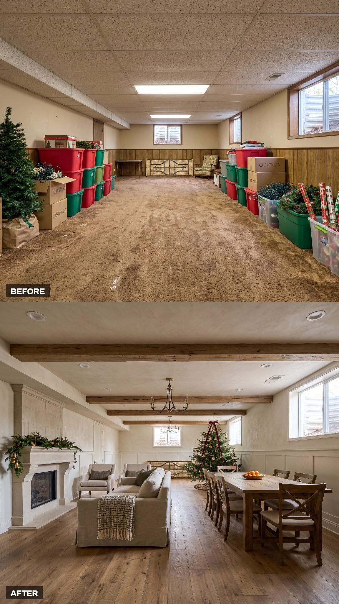 French Country Christmas Retreat with Limewashed Plaster and Reclaimed Oak