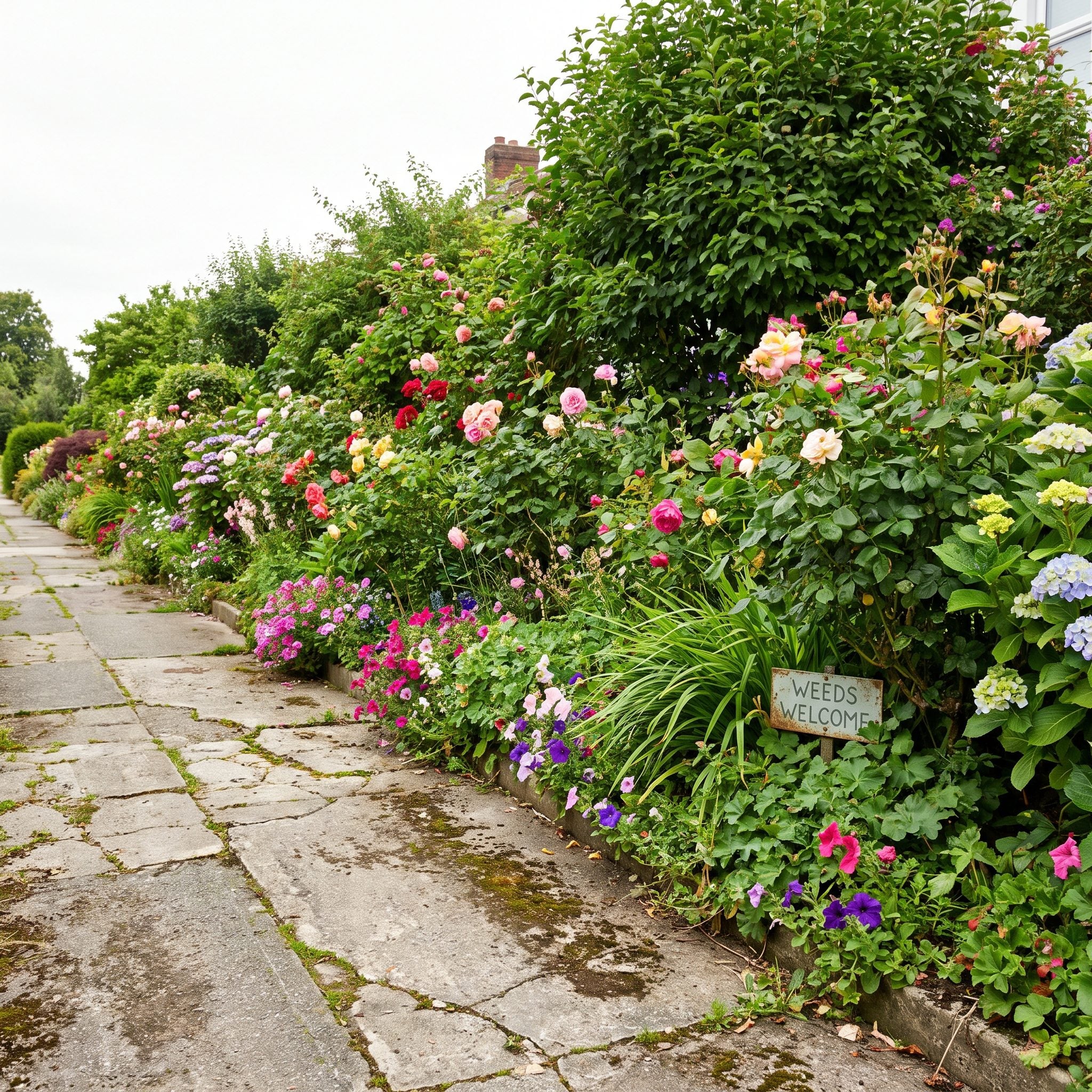 The Front Walk That's Losing a Fight With Your Own Flower Beds